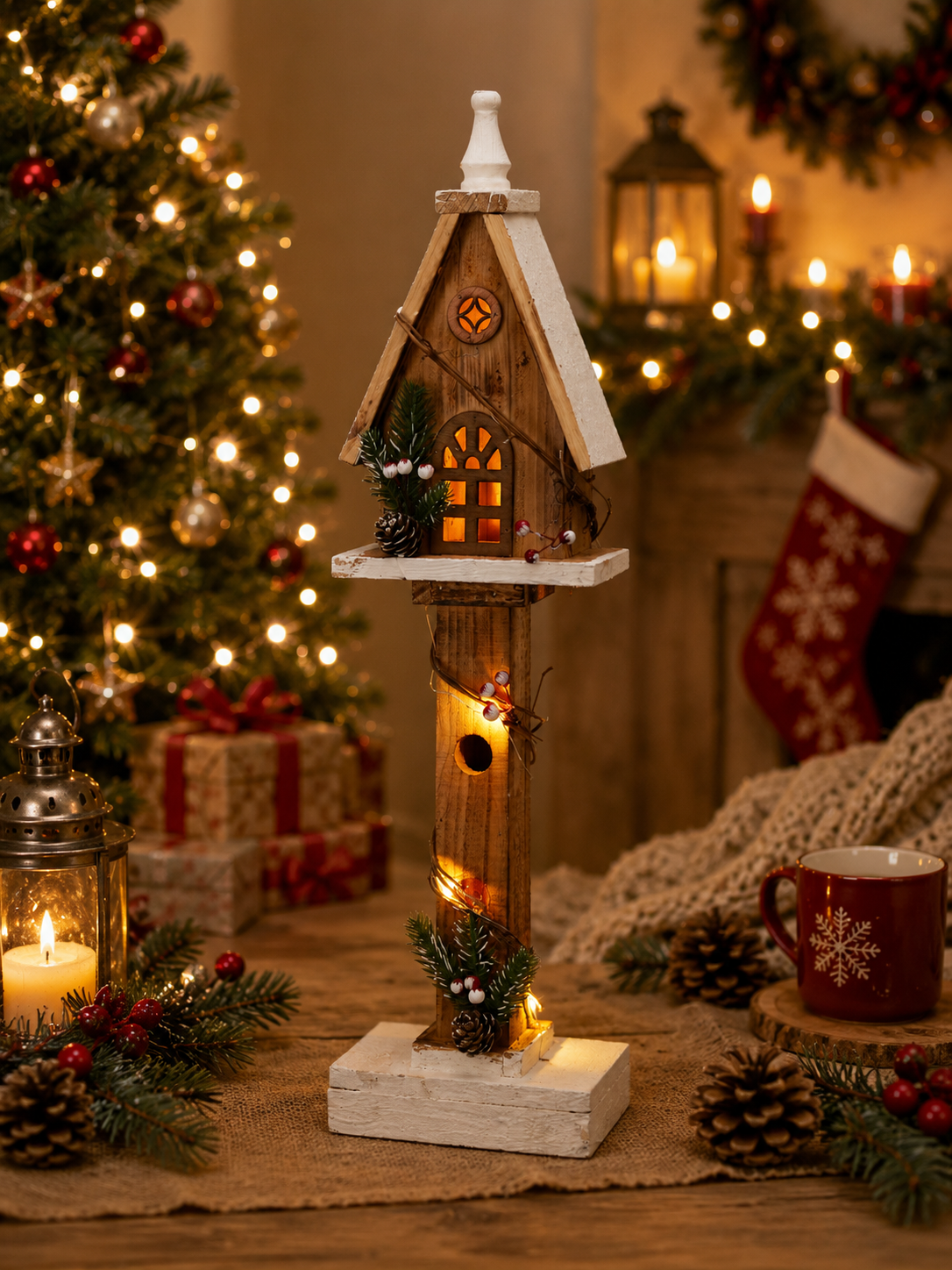 CASA NA ÁRVORE C/ LED 55Cm