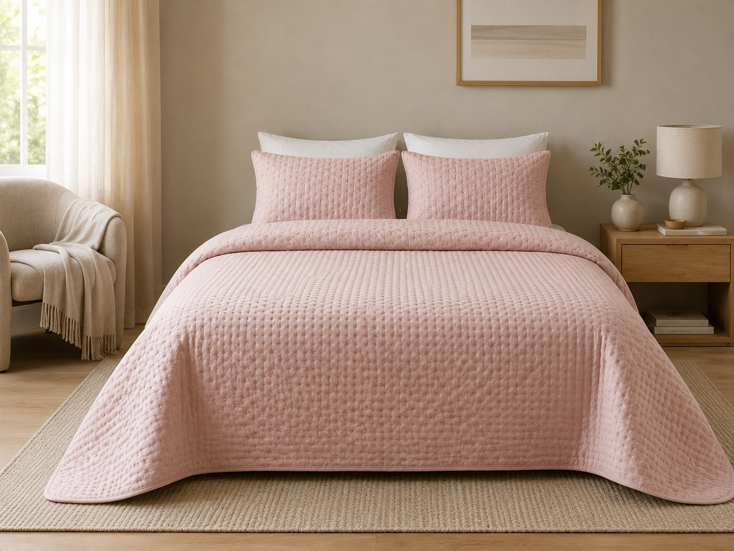 COLCHA BASIC ROSA 250X260Cm