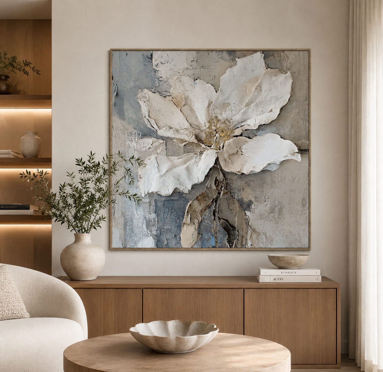 QUADRO FLOR 103X103Cm