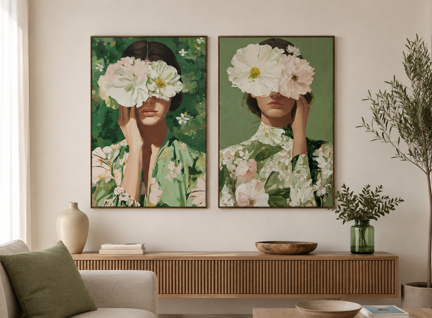 QUADRO VERDE MULHER 82X122Cm