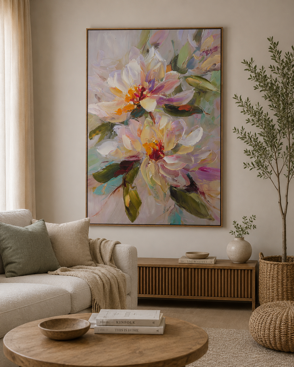 QUADRO FLORES COLORIDAS 83X123Cm