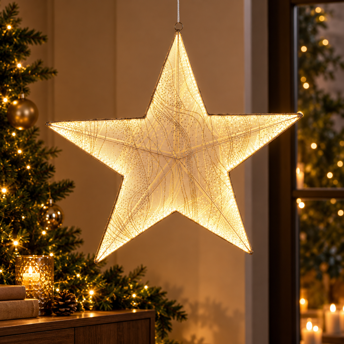 ESTRELA C/ LED C/ TIMER 59Cm