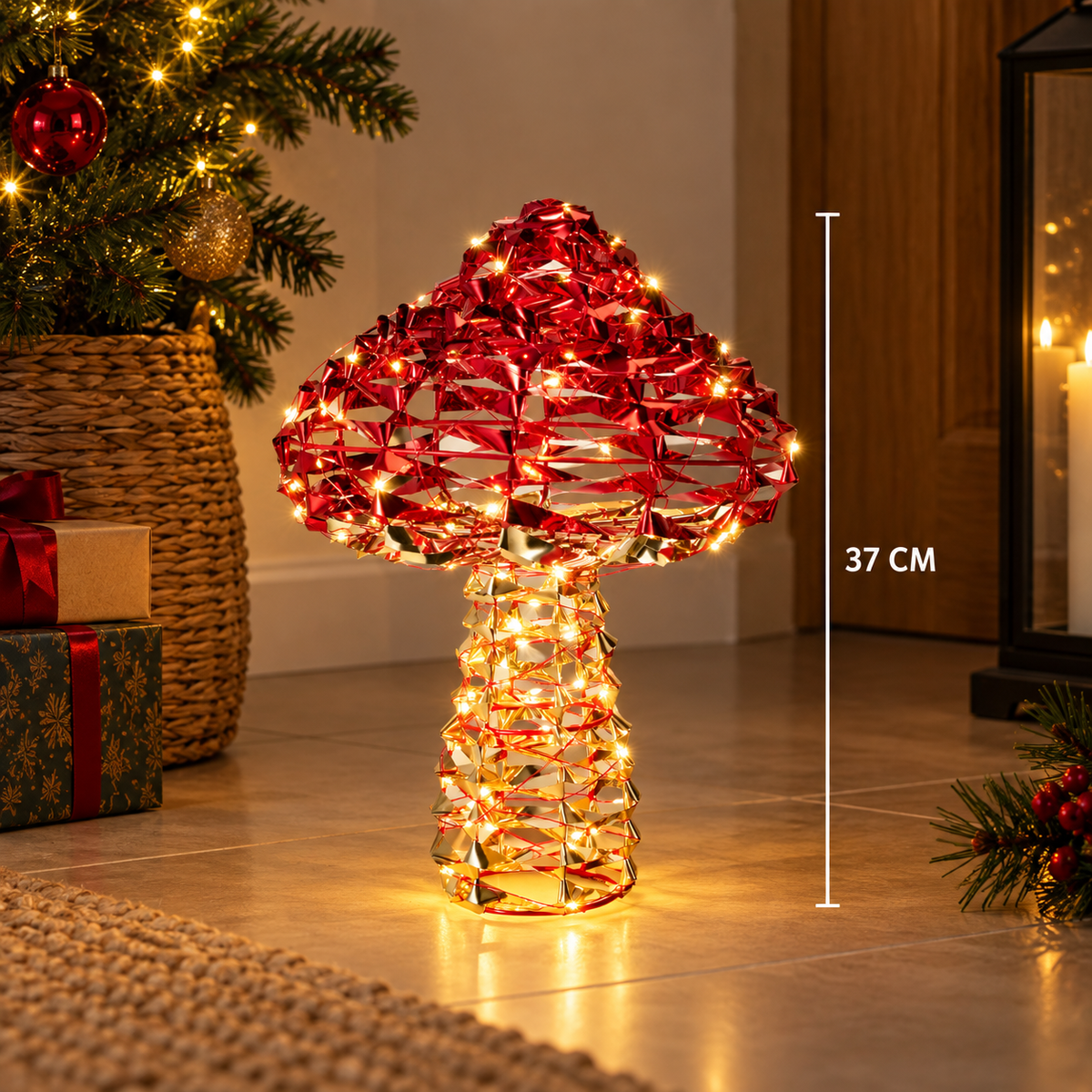 COGUMELO C/ LED C/ TIMER 25X37Cm