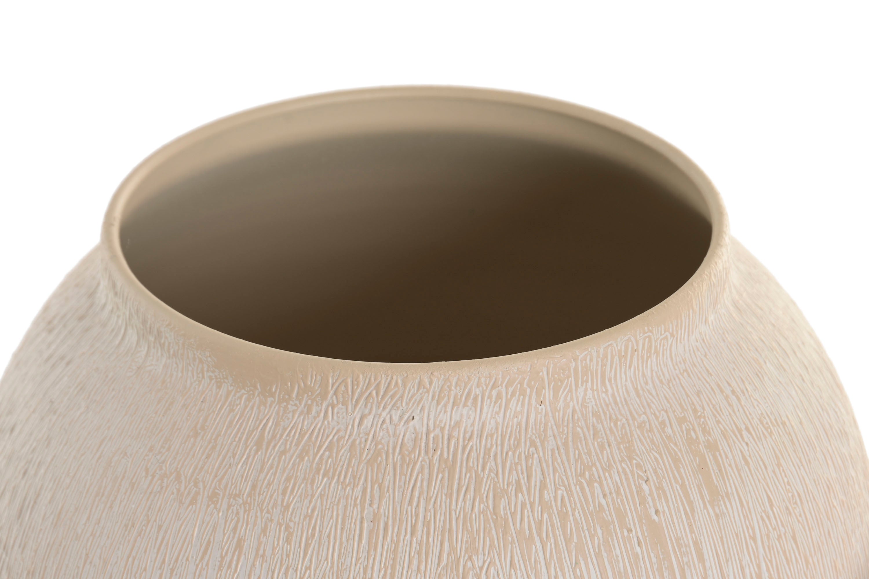 JARRA BEGE METAL 25,5X25,5X33Cm