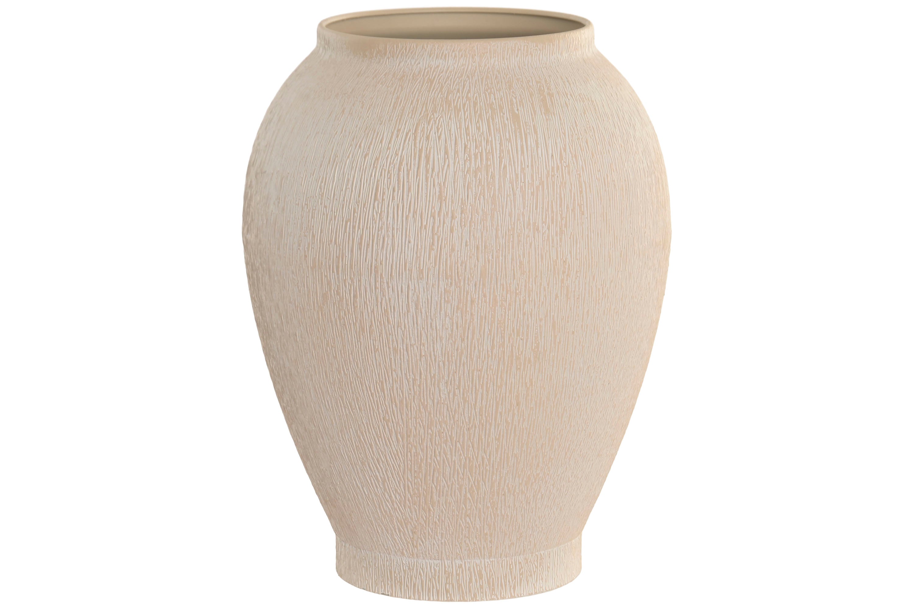 JARRA BEGE METAL 25,5X25,5X33Cm