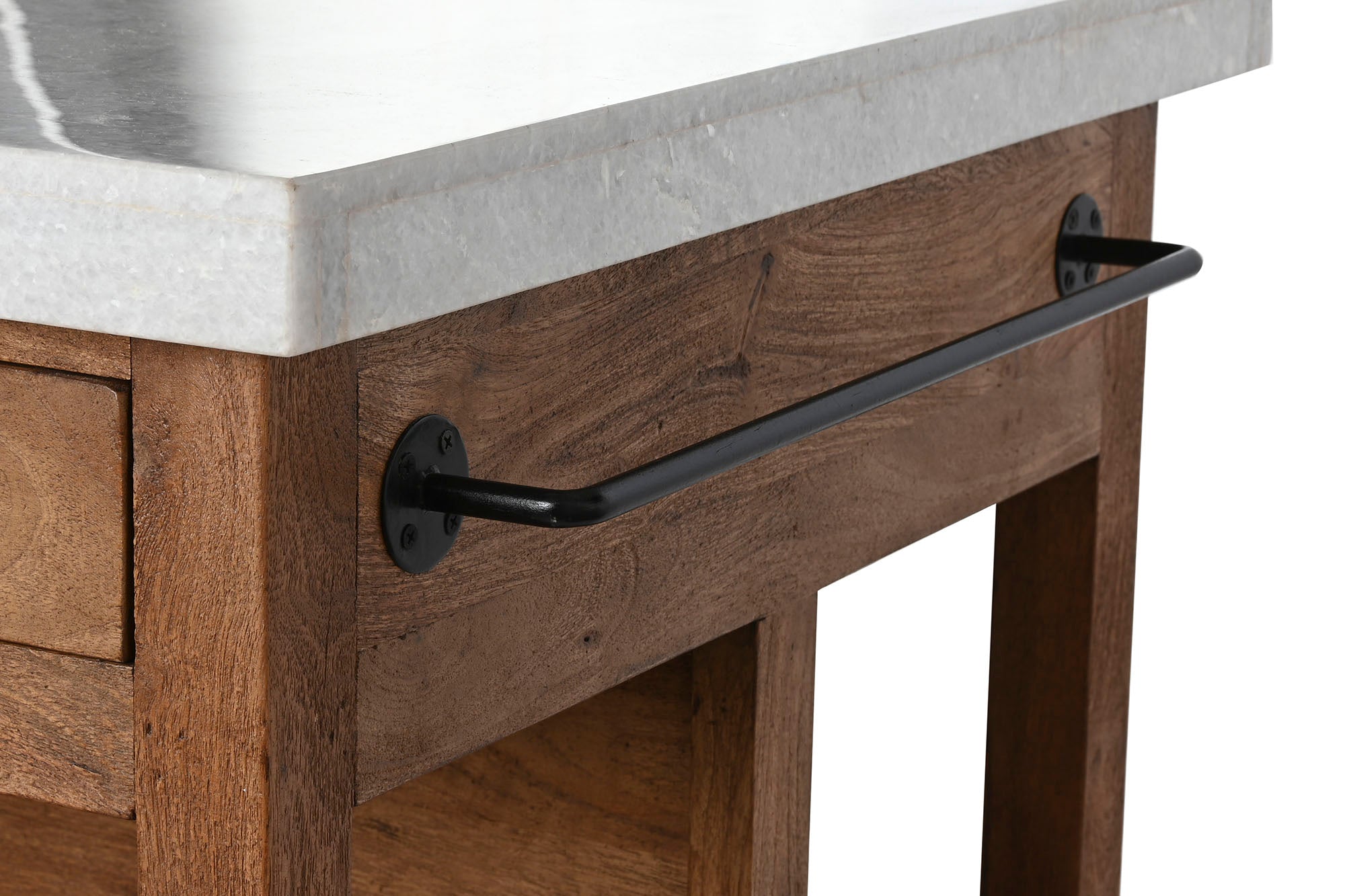 ILHA COZINHA MADEIRA/MÁRMORE 147x77x92CM