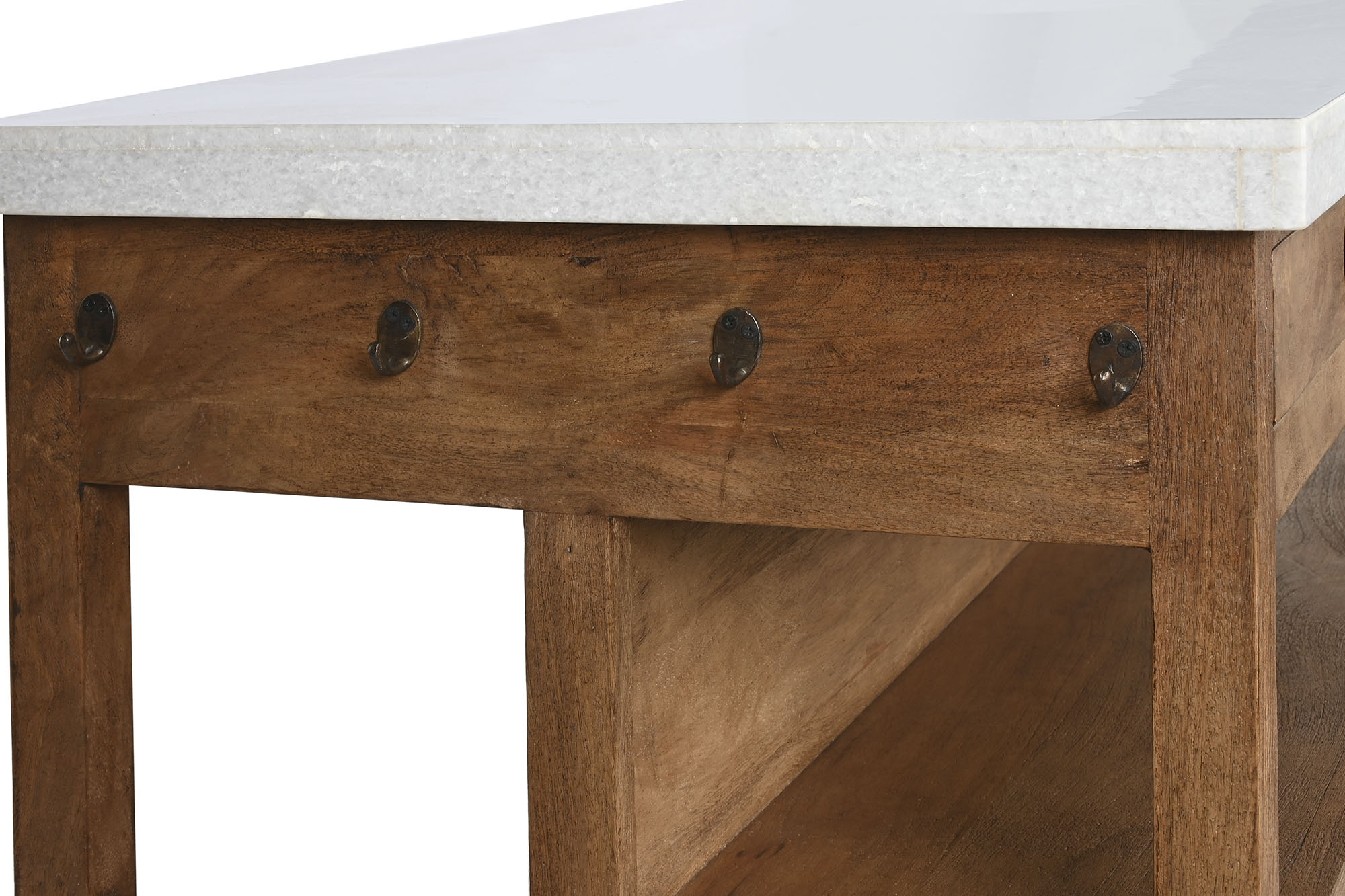 ILHA COZINHA MADEIRA/MÁRMORE 147x77x92CM