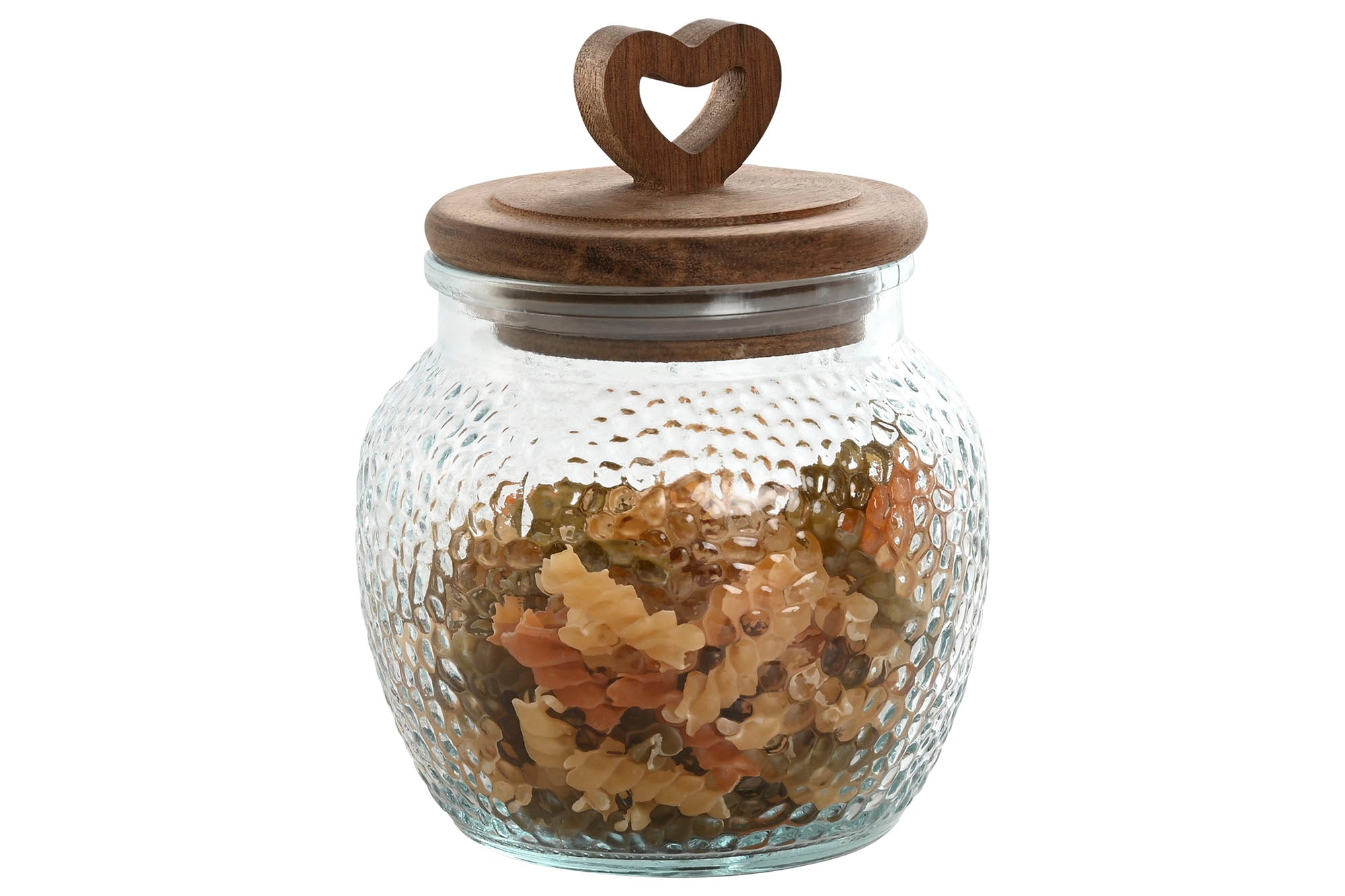 POTE VIDRO C/ CORAÇÃO 11X11X14CM 550ML