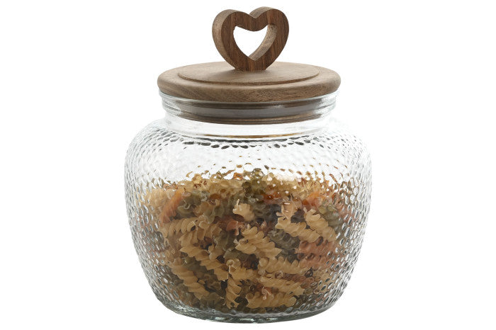 POTE VIDRO C/ CORAÇÃO 14,4X14,4X17,5CM 1,3L