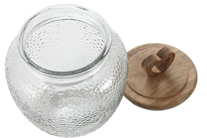 POTE VIDRO C/ CORAÇÃO 14,4X14,4X17,5CM 1,3L