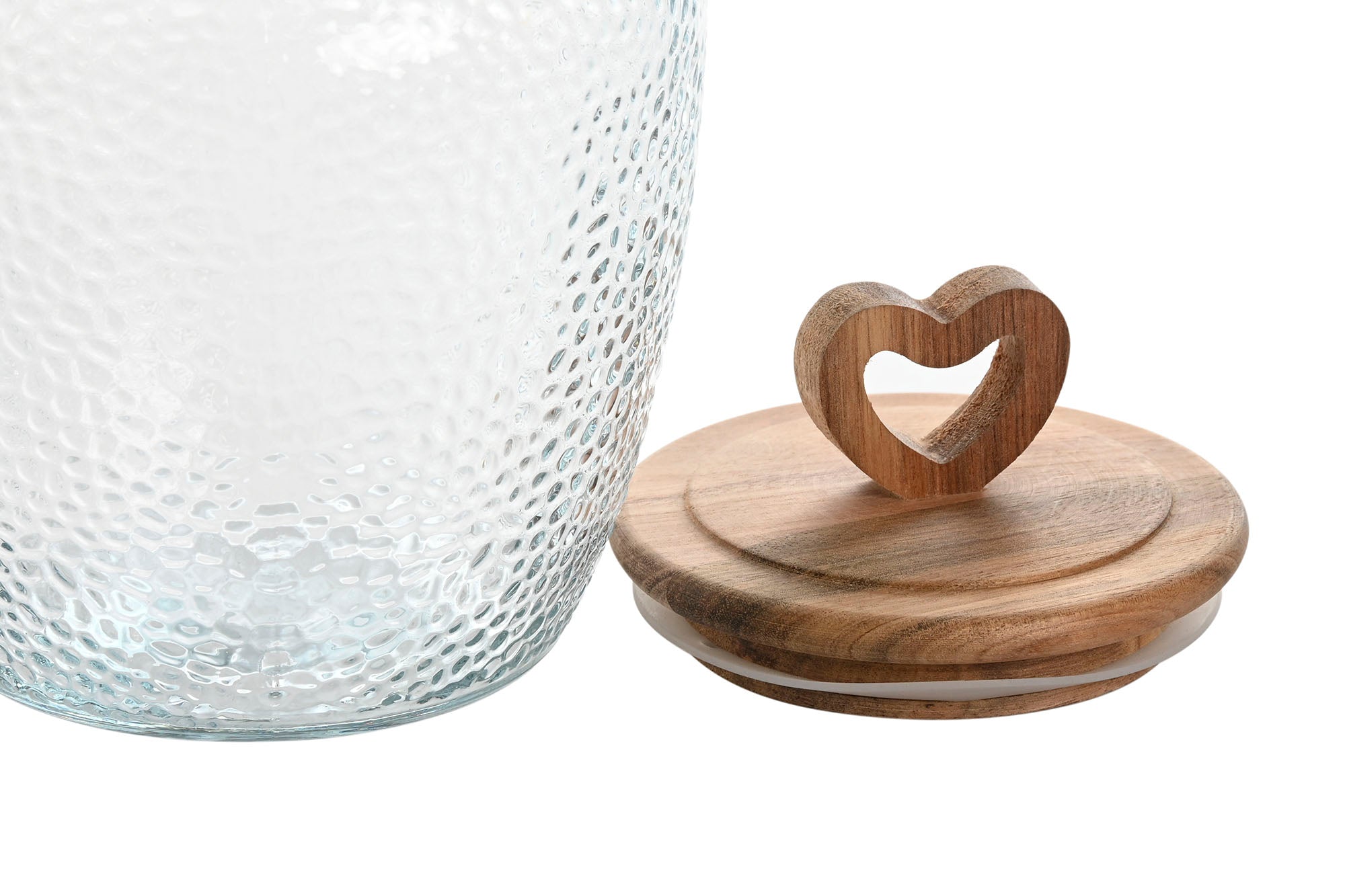 POTE VIDRO C/ CORAÇÃO 15X15X21CM 1,8L