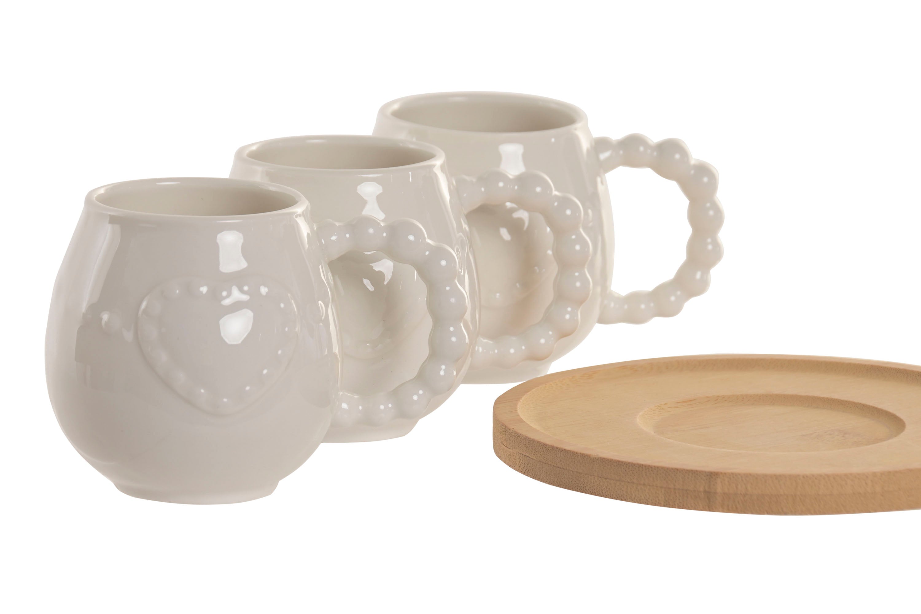 CONJ. 6 CHÁVENAS PORCELANA/BAMBU 150ml