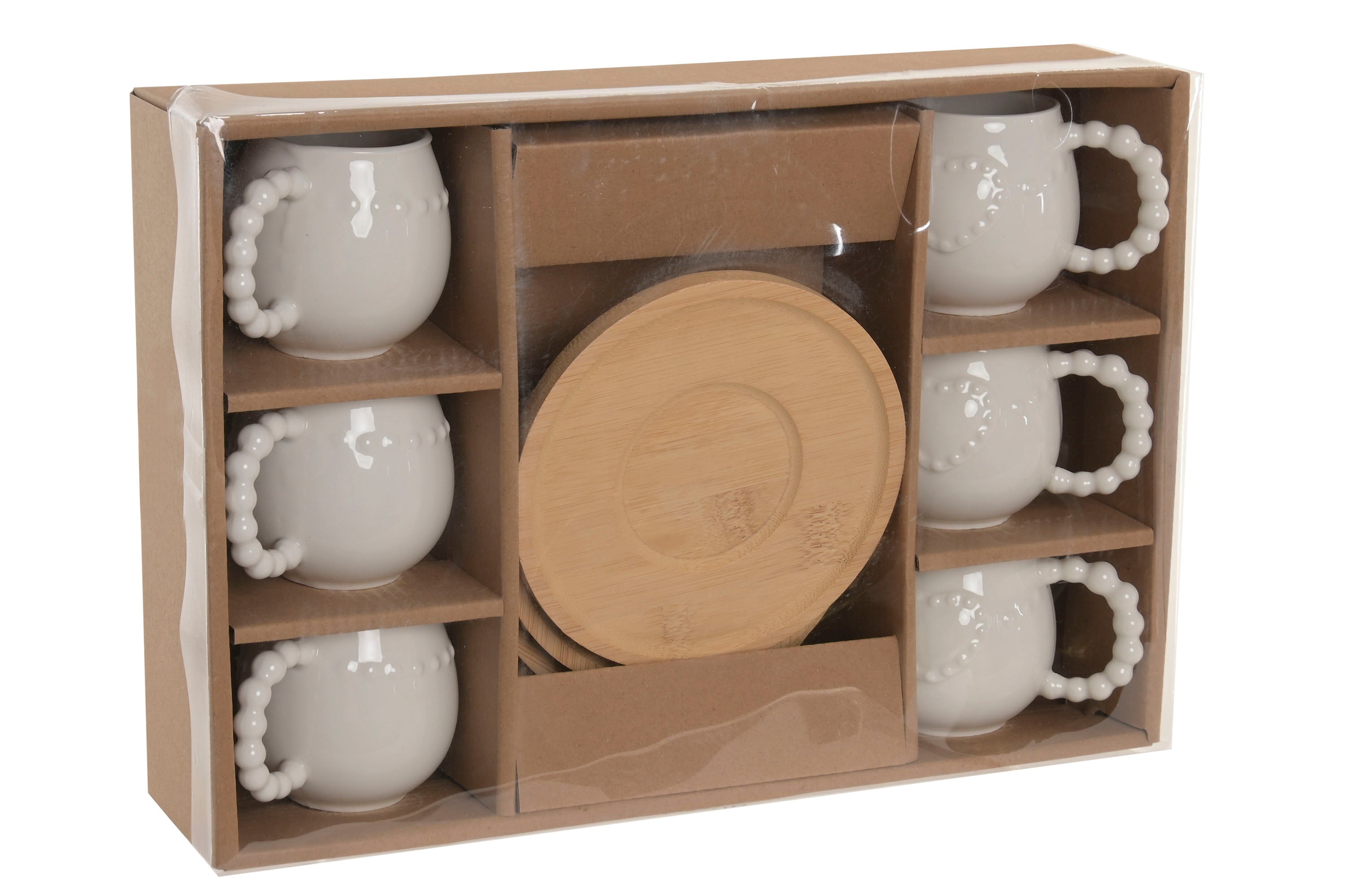 CONJ. 6 CHÁVENAS PORCELANA/BAMBU 150ml