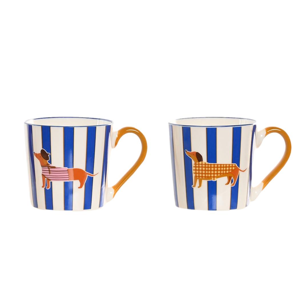 CANECA AZUL/MOSTARDA 400ml