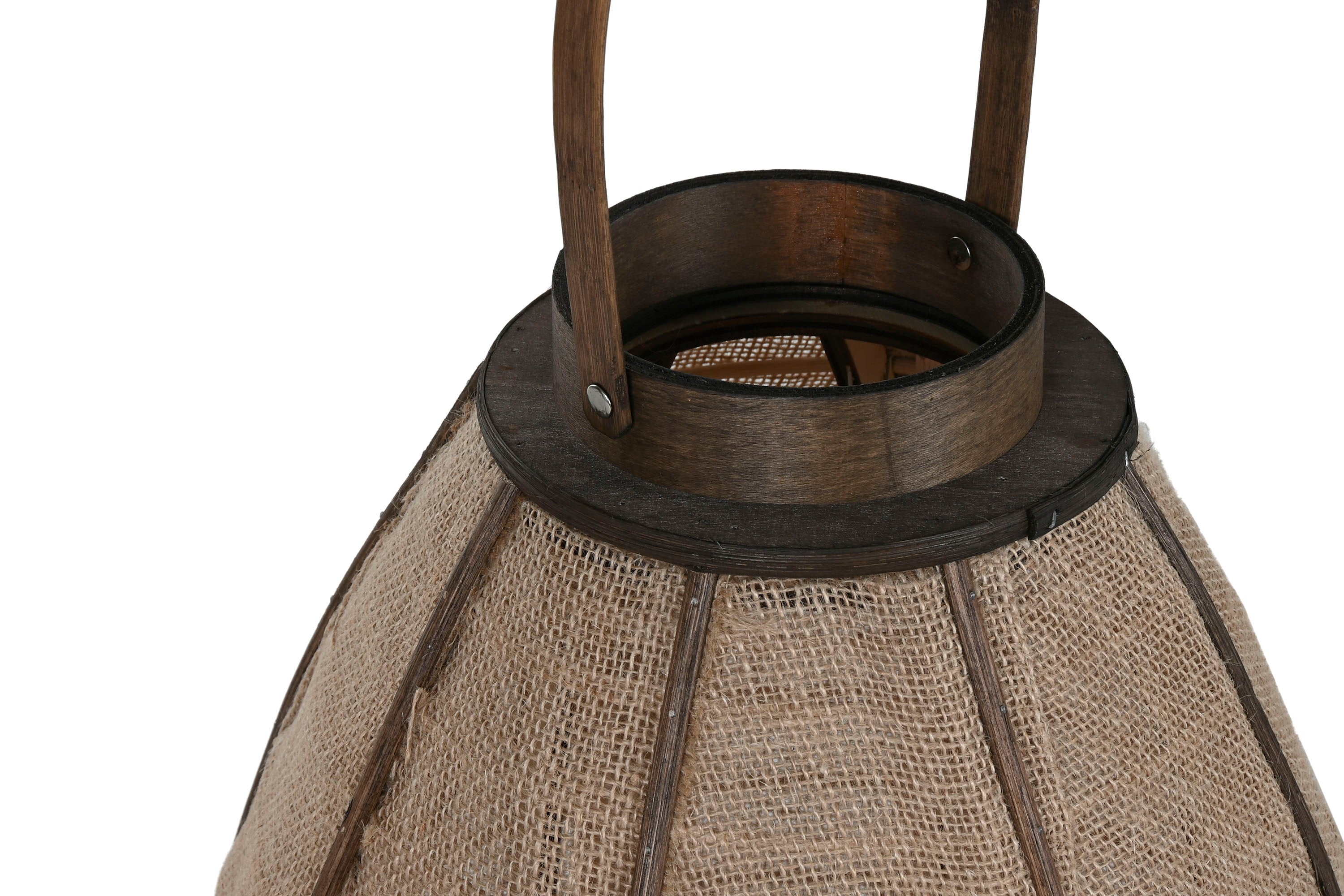 LANTERNA RÁFIA/BAMBU 34X34X74Cm