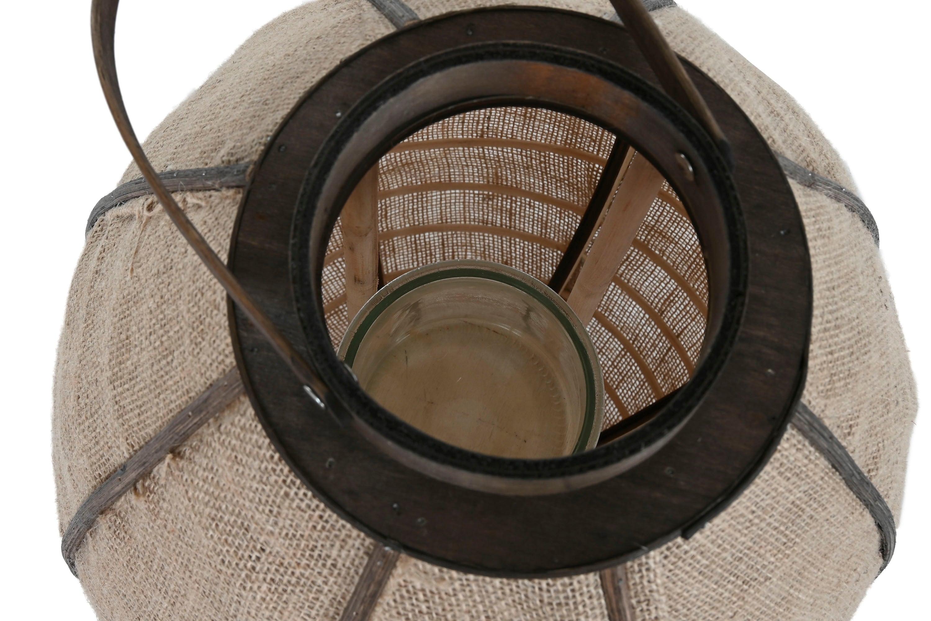 LANTERNA RÁFIA/BAMBU 34X34X74Cm