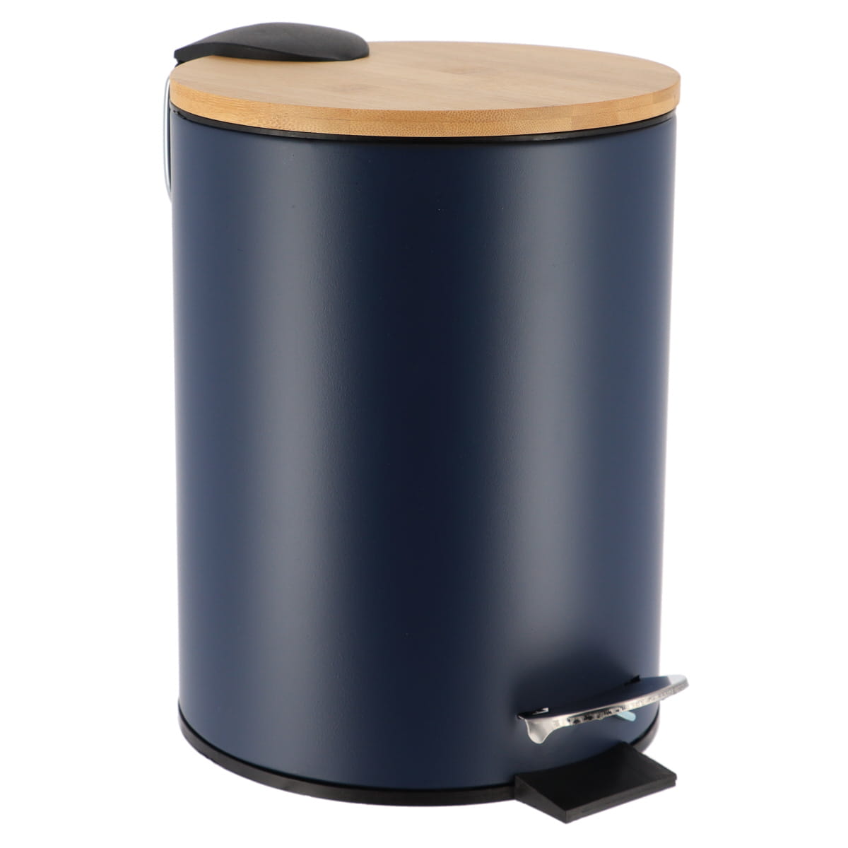 BALDE LIXO AZUL MARINHO/BAMBU 3L 17X23CM