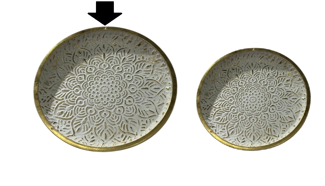 MANDALA METAL BRANCO/DOURADO 44Cm