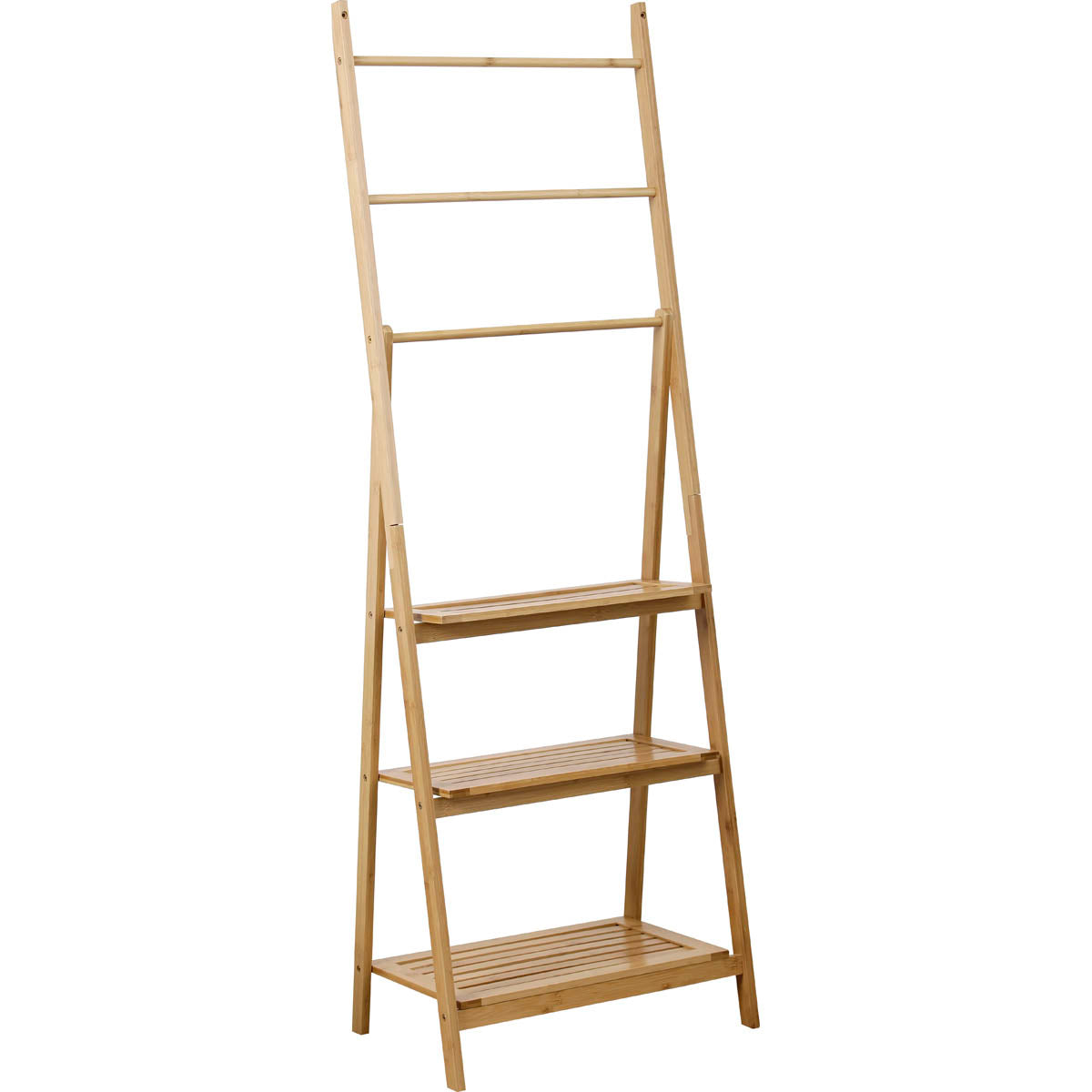 TOALHEIRO C/ PRATELEIRAS BAMBU 53X30X153CM