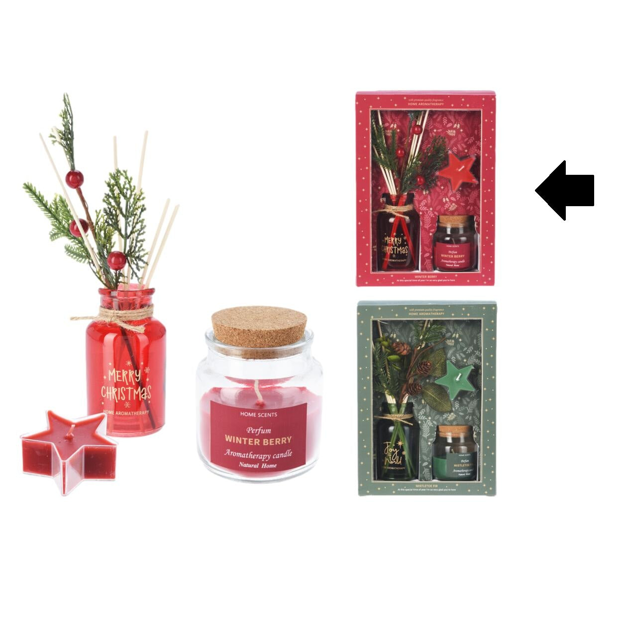 PACK MIKADO + 2 VELAS WINTER BERRY