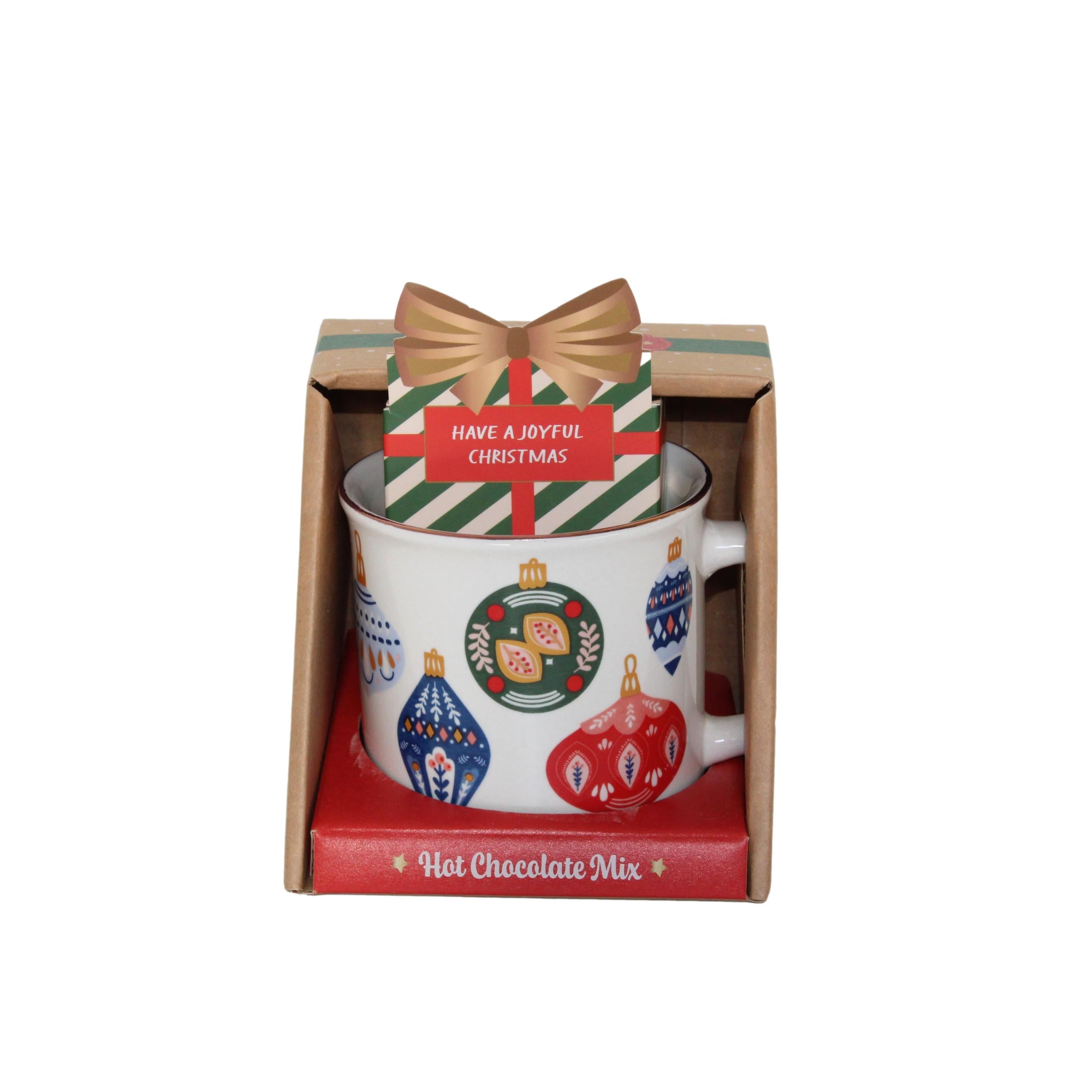 CONJ. CANECA BOLAS NATAL + CHOCOLATE QUENTE