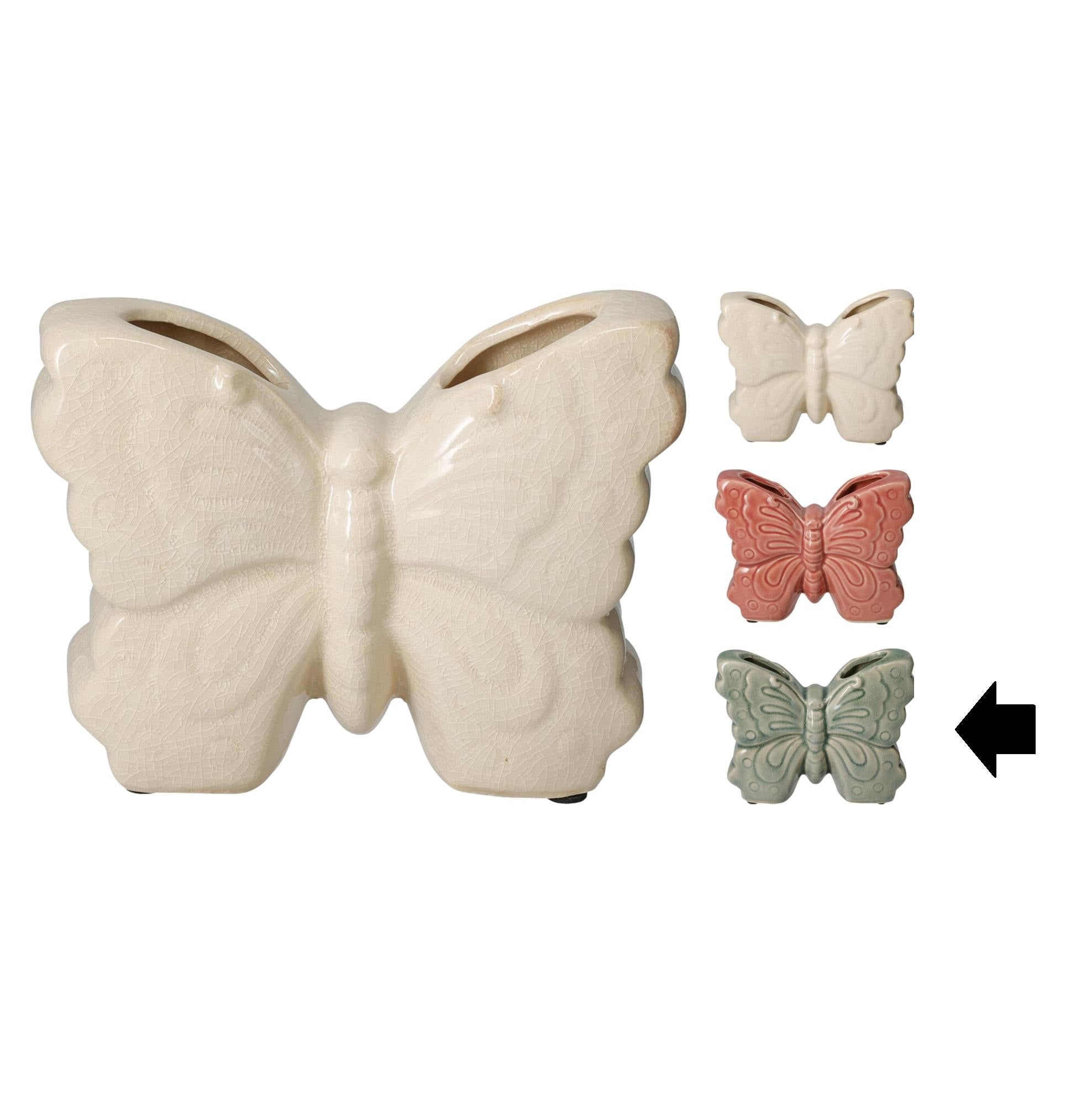 JARRA BORBOLETA VERDE 12Cm