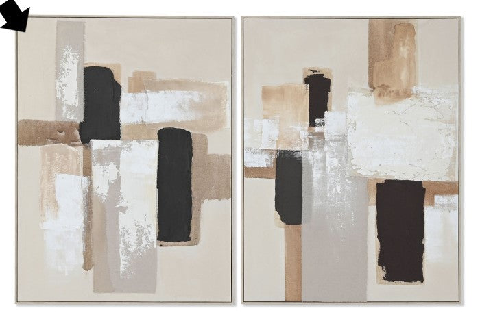 MARCO ABSTRACTO BEIGE/NEGRO 92X122CM