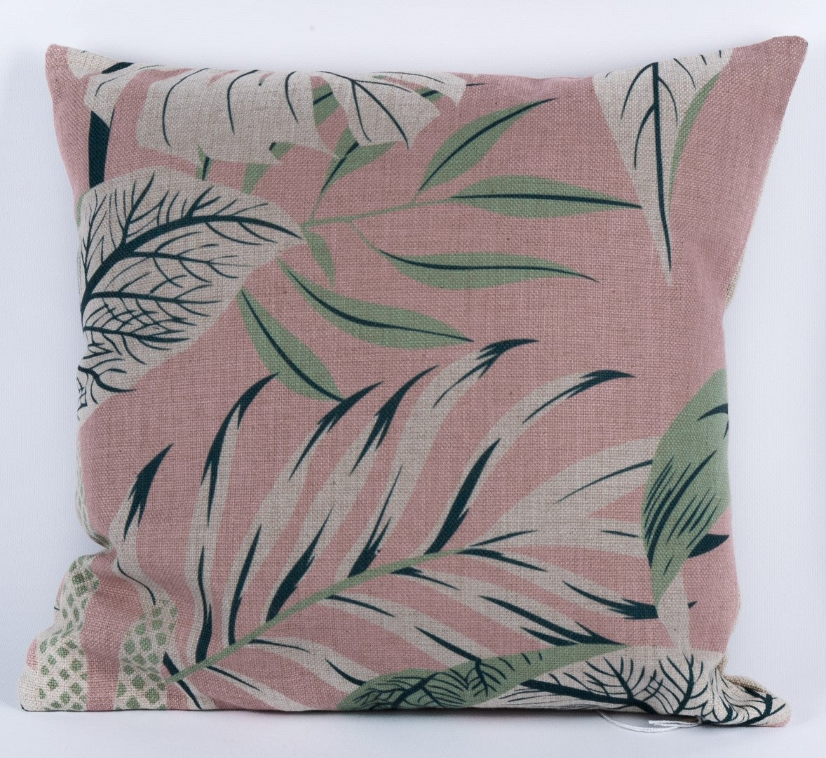 ALMOFADA ROSA FOLHAS 45x45CM