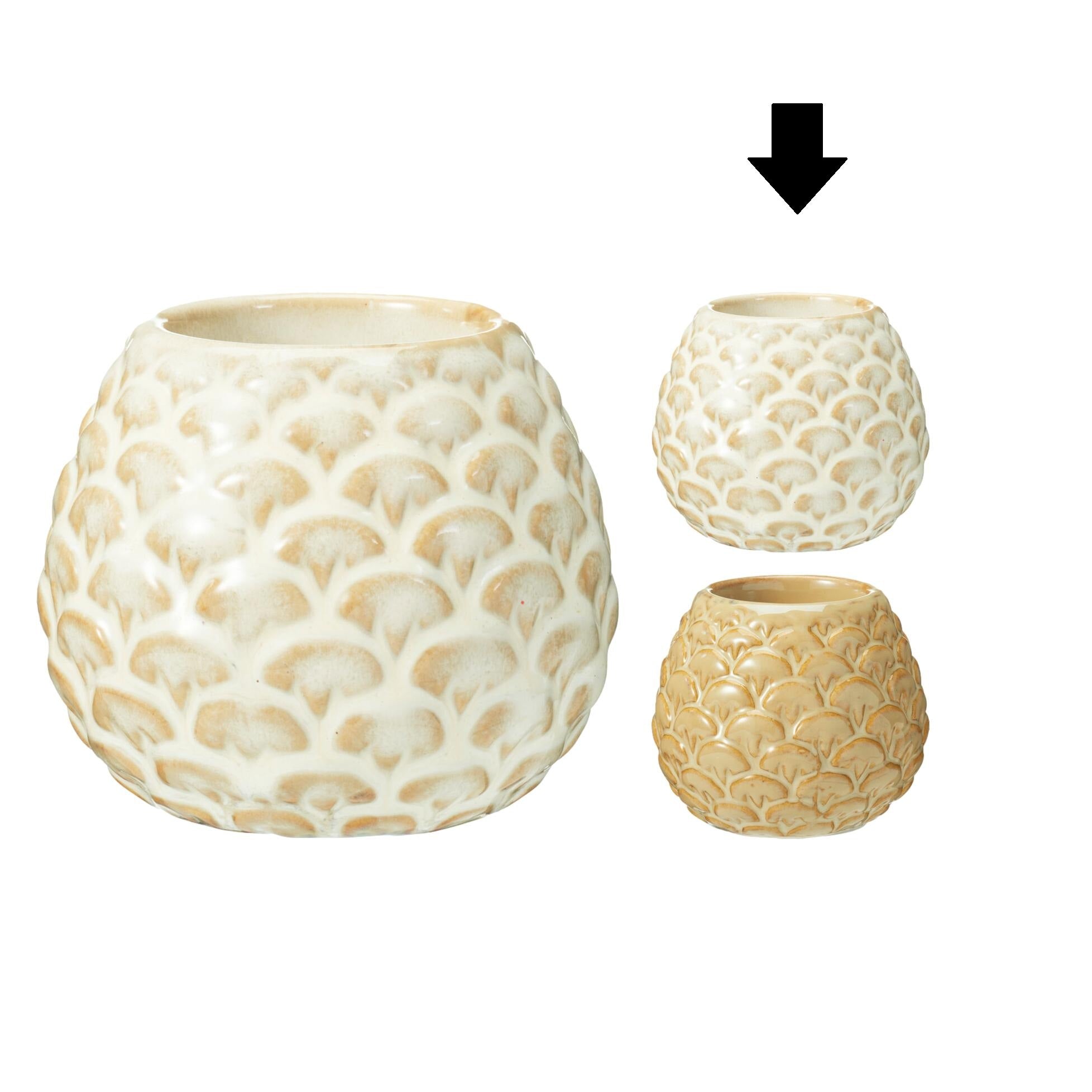 CASTIÇAL PINHA PÉROLA 8X7Cm