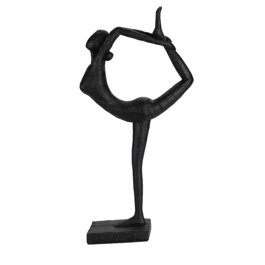 ESTATUETA YOGA PRETA 15X6X31CM