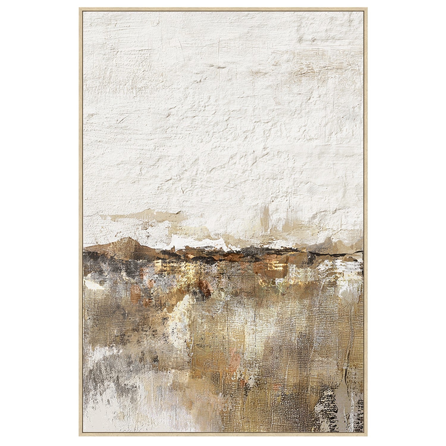 QUADRO ABSTRATO BEGE/BRANCO 80X120Cm