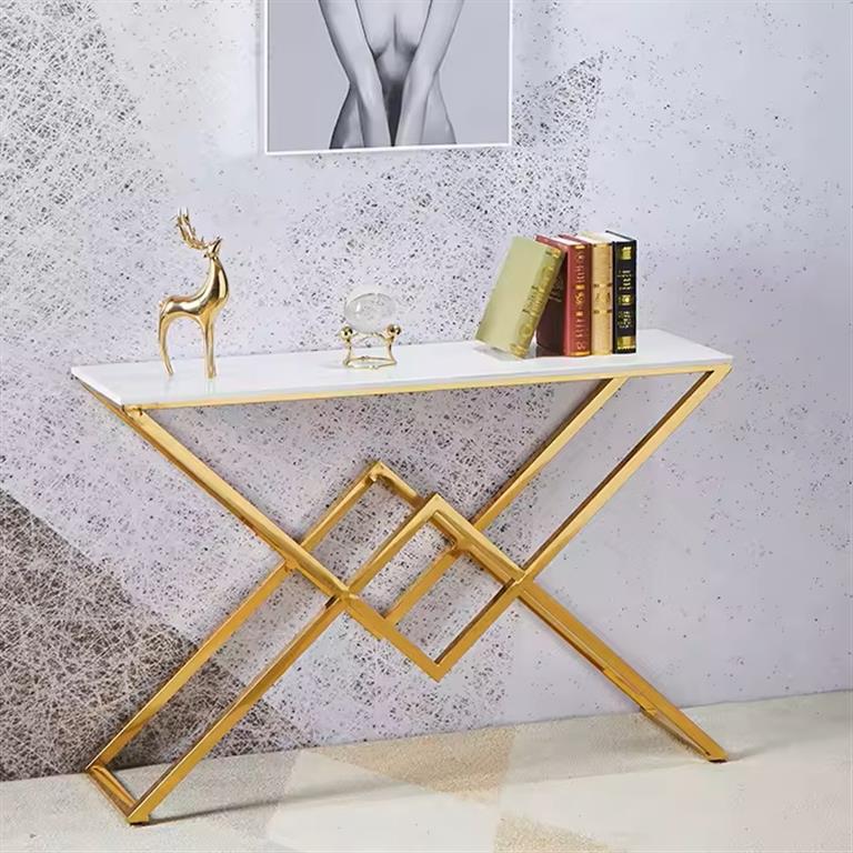 CONSOLA INOX DOURADA 120X40X85CM