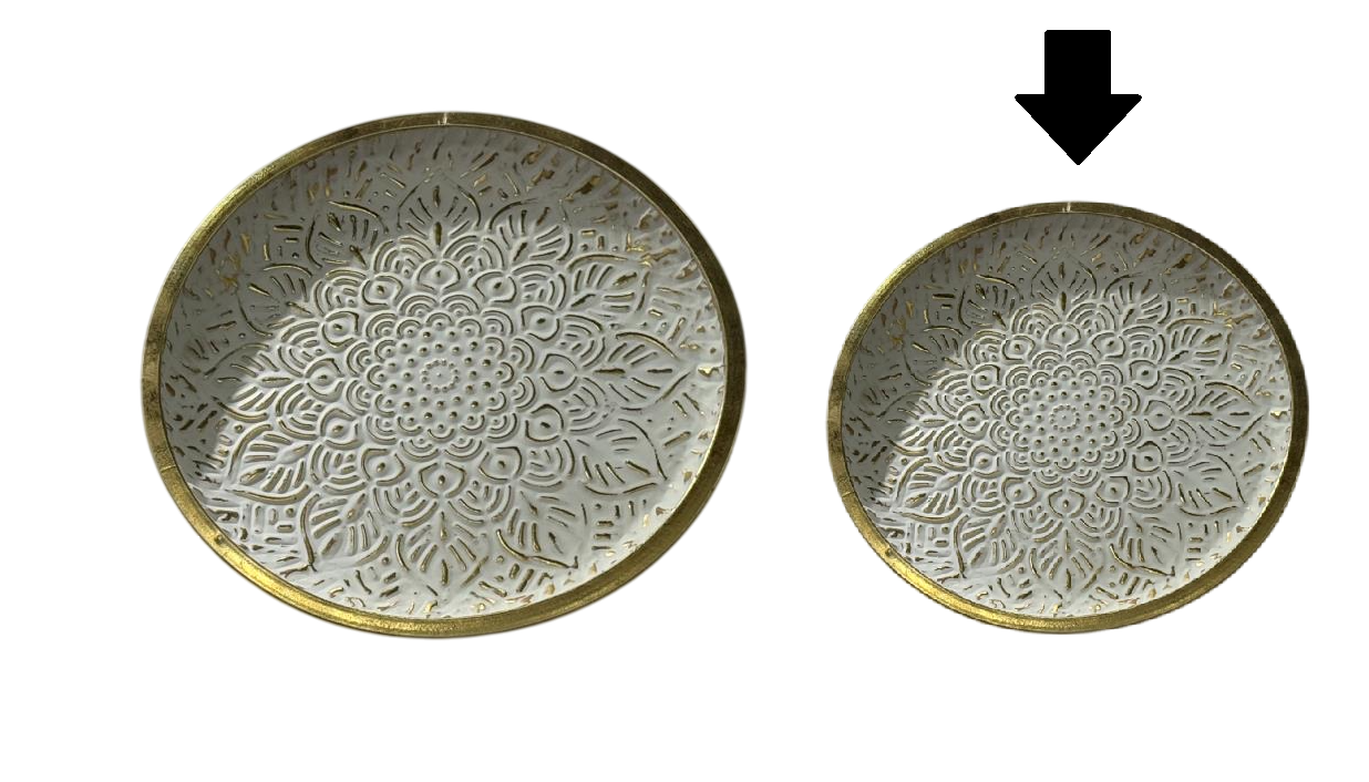MANDALA METAL BRANCO/DOURADO