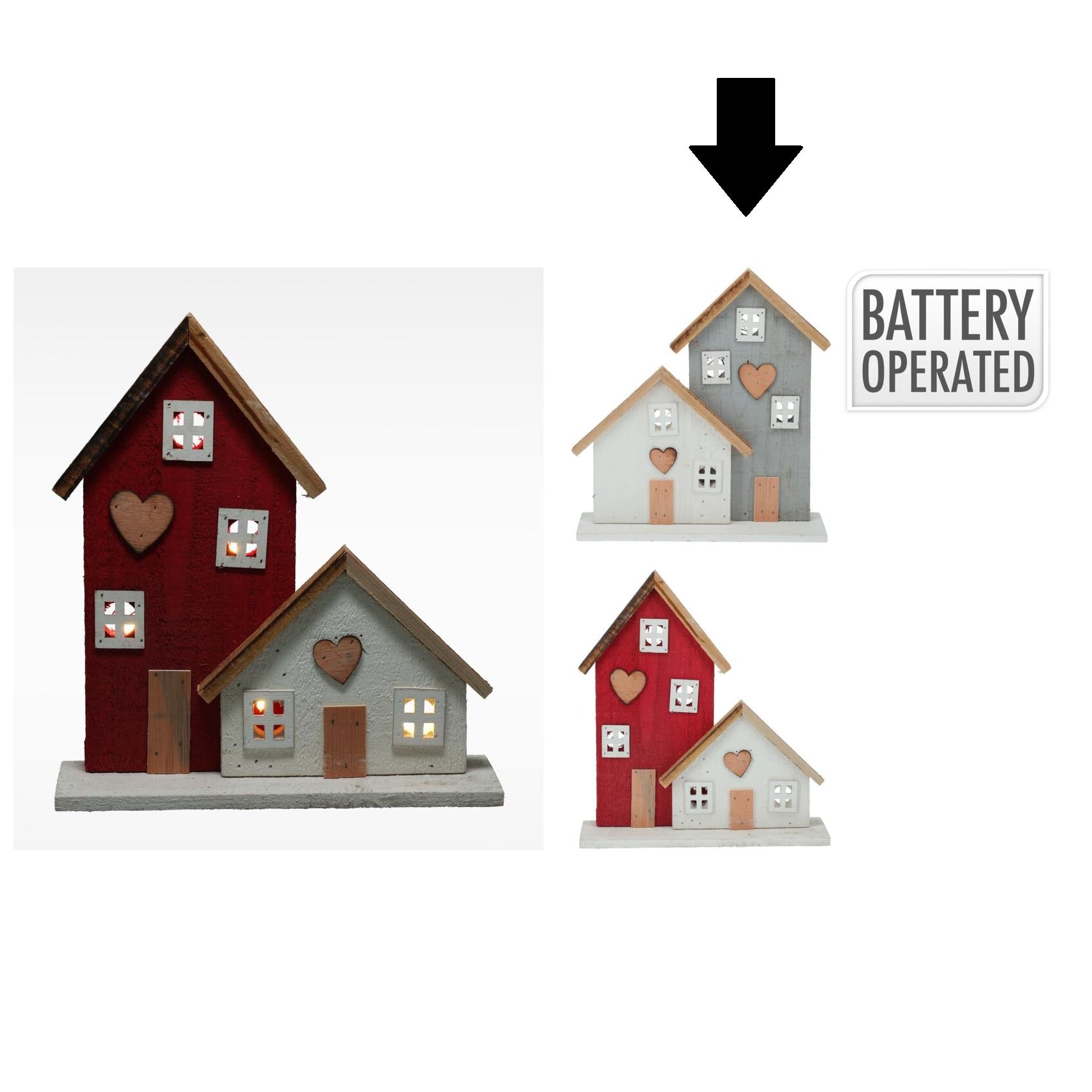 CASAS CINZA/BRANCA C/ LED 28Cm