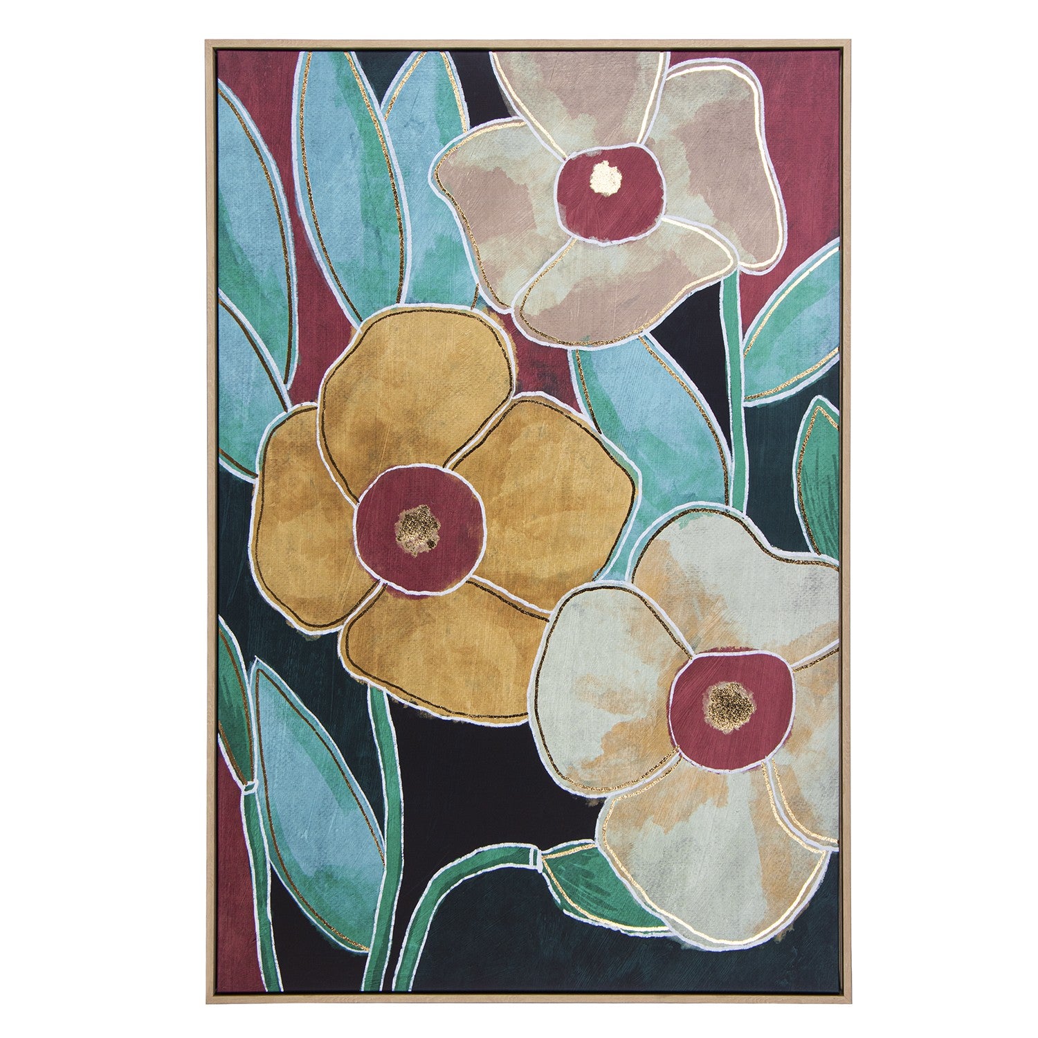 QUADRO FLORES MULTICOR 83X123CM