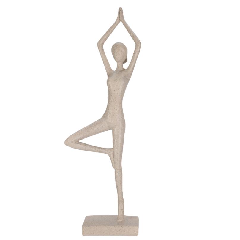 ESTATUETA YOGA BEGE 12X7X40CM