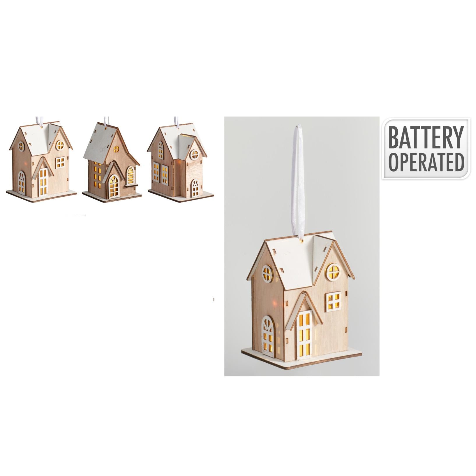 CASA MADEIRA C/ LED 10CM