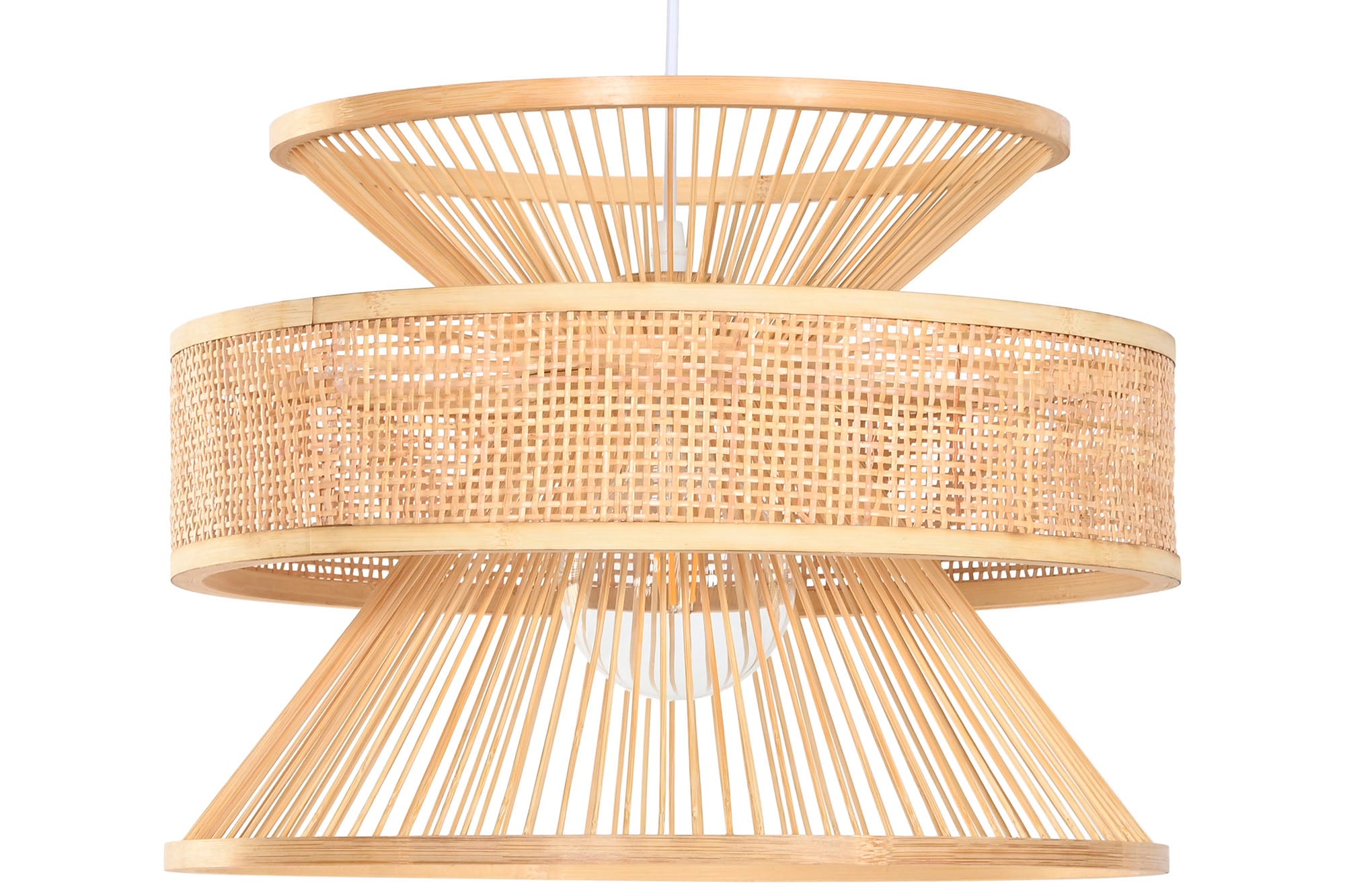 CANDEEIRO TETO BAMBU/RATTAN 40X40X30CM