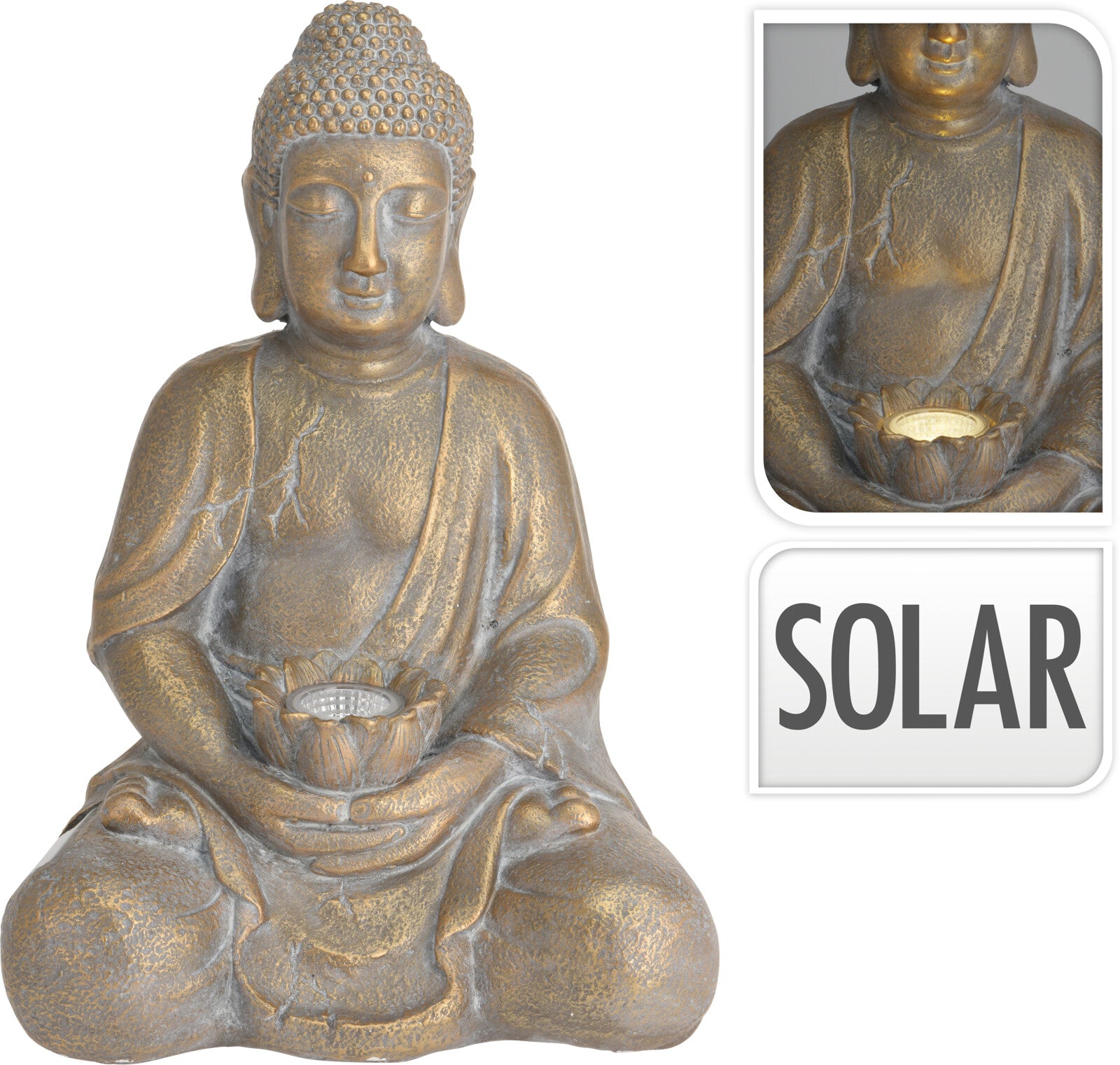 BUDA C/ LUZ ENERGIA SOLAR 31,5X27X44Cm