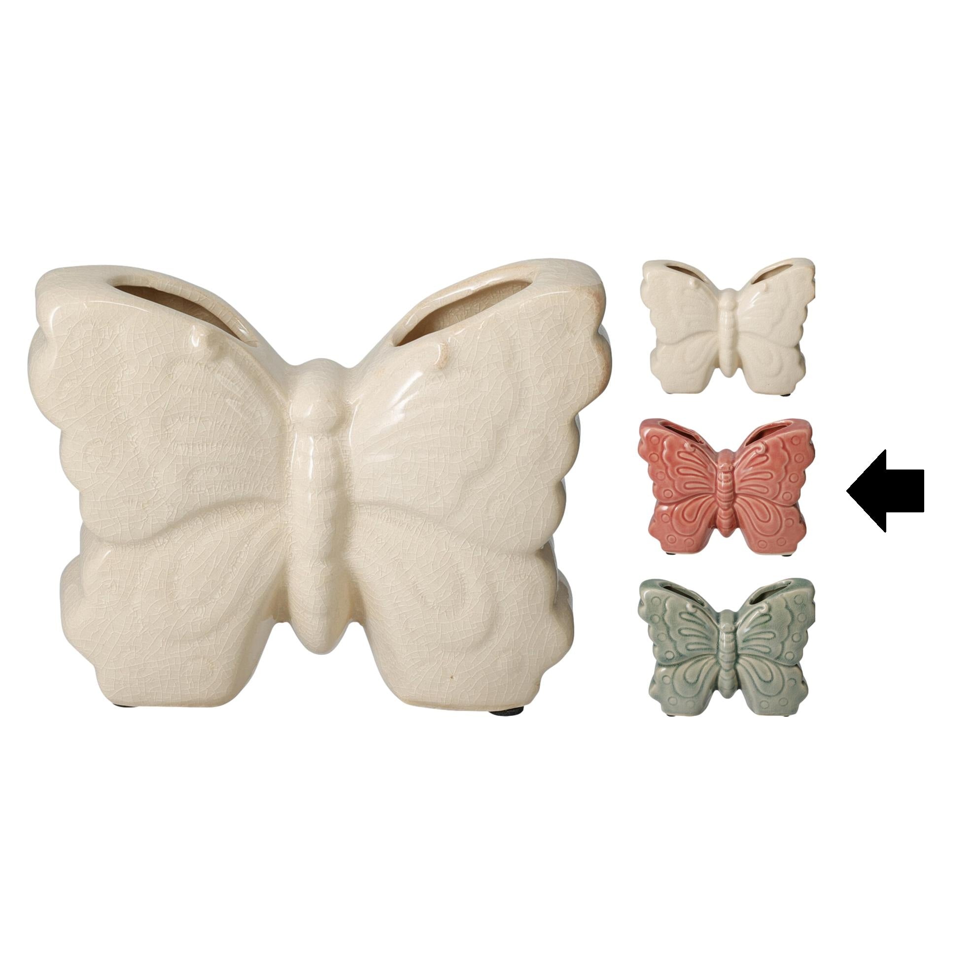 JARRA BORBOLETA ROSA 12Cm