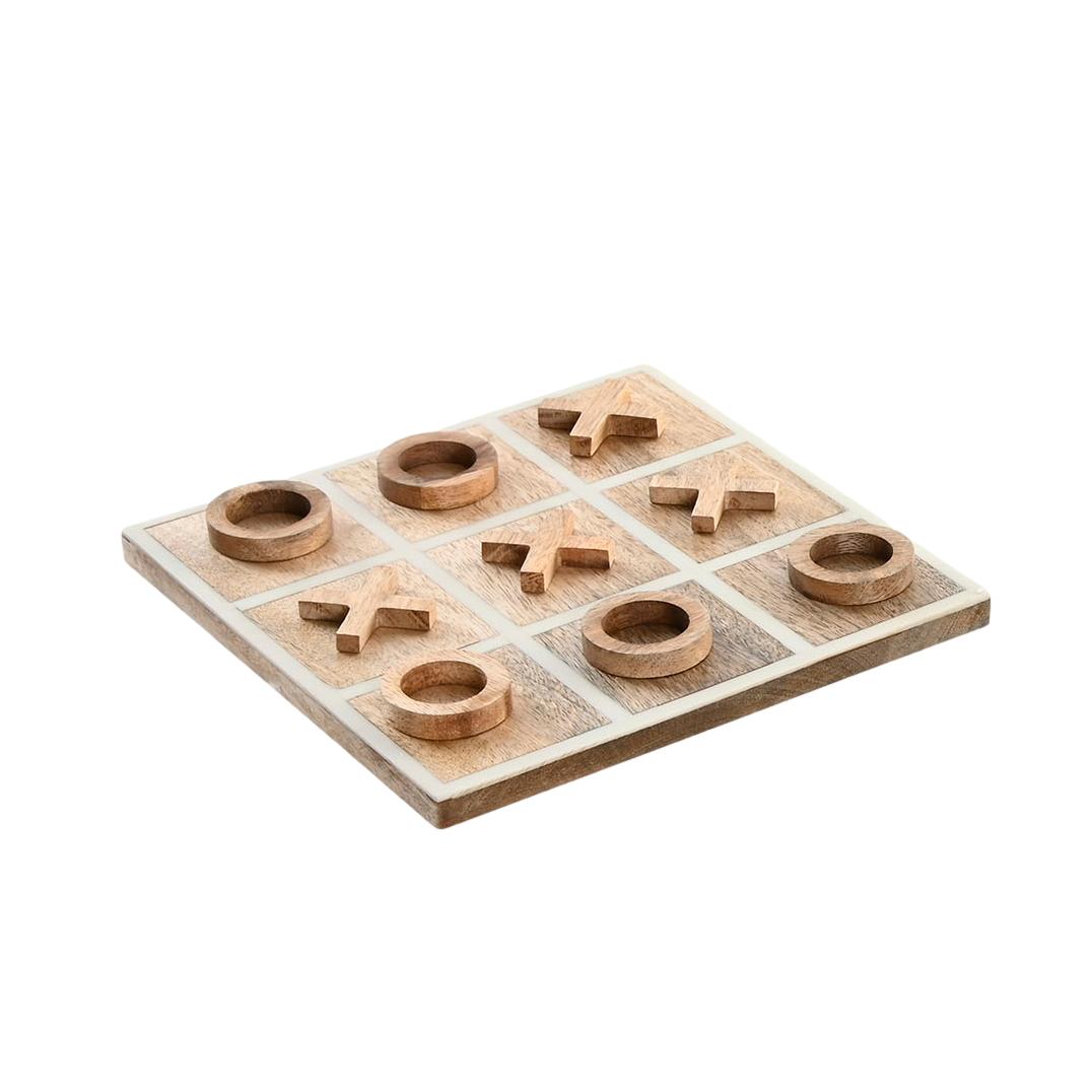 JOGO DO GALO MADEIRA/BRANCO 20X5X20CM