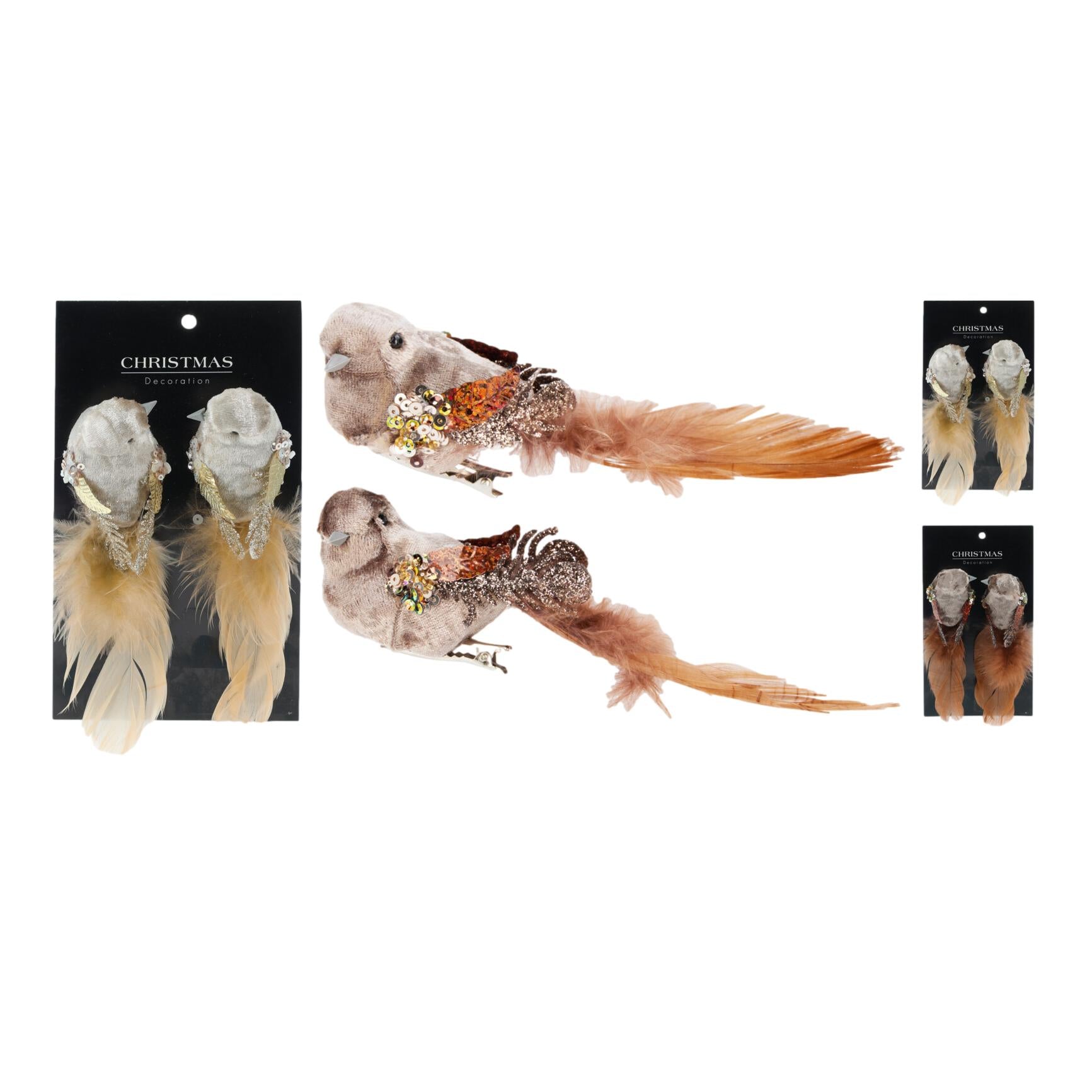 PACK 2 PÁSSAROS NATAL 14Cm