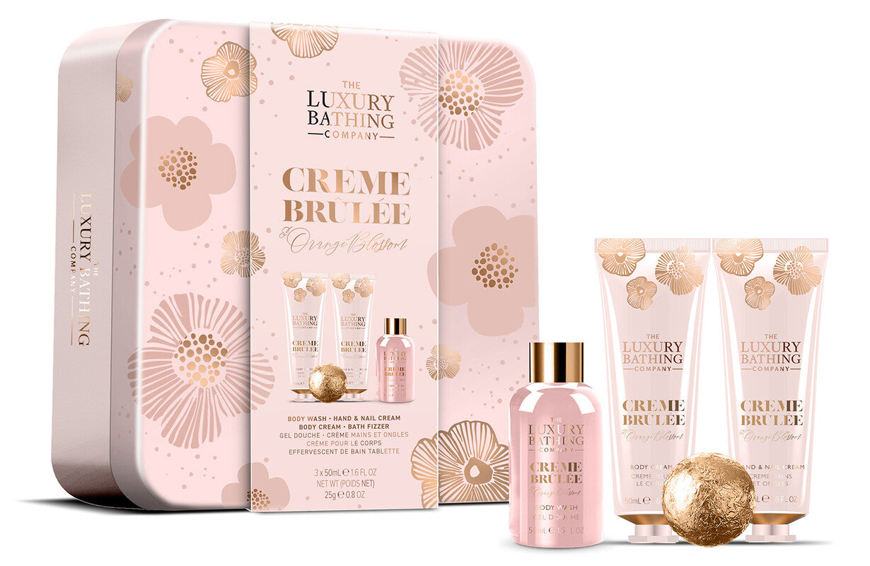 COFFRET CAIXA METAL + 4 PRODUTOS CREME BRULEE & ORANGE BLOSSOM