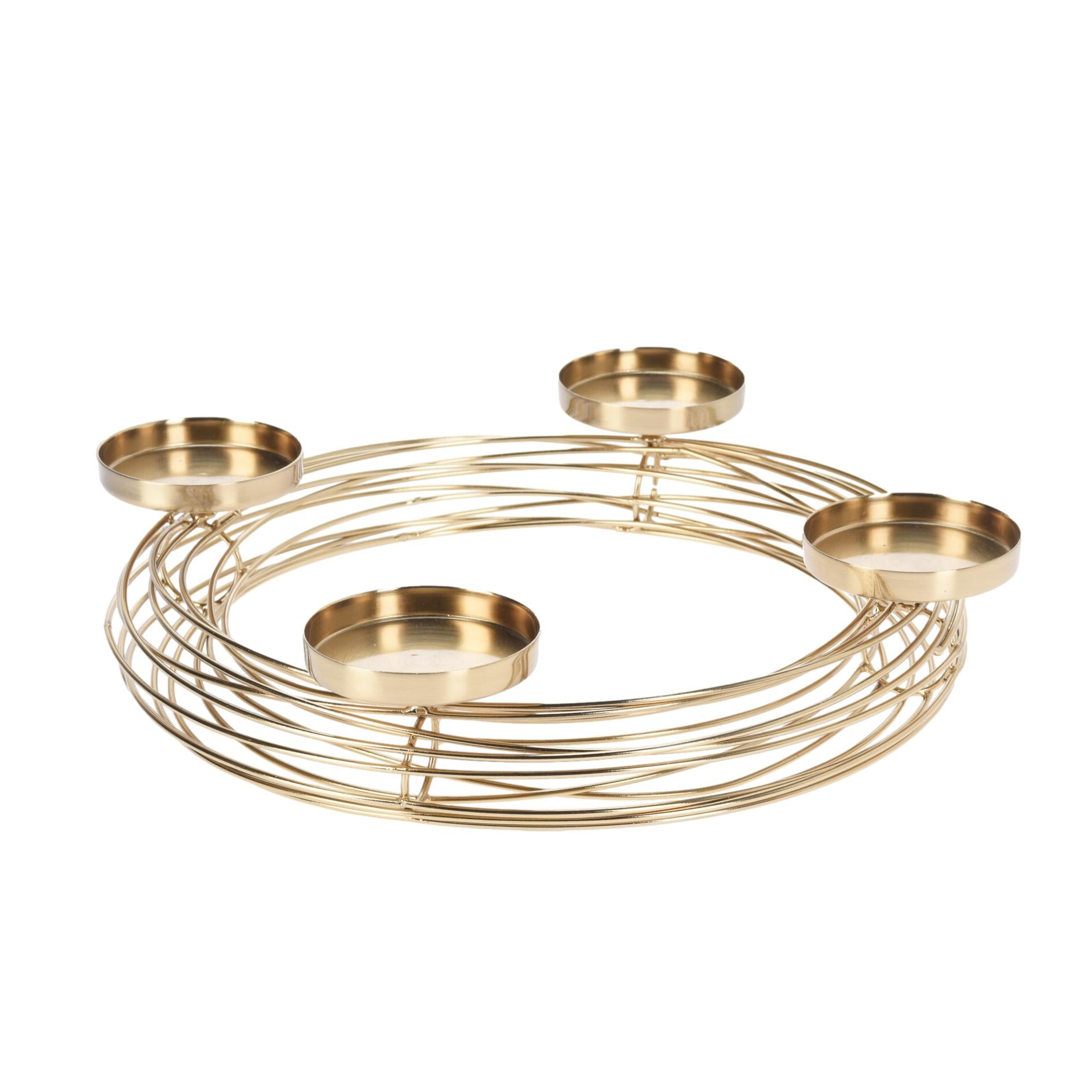 CASTIÇAL DOURADO P/ 4 VELAS 35Cm