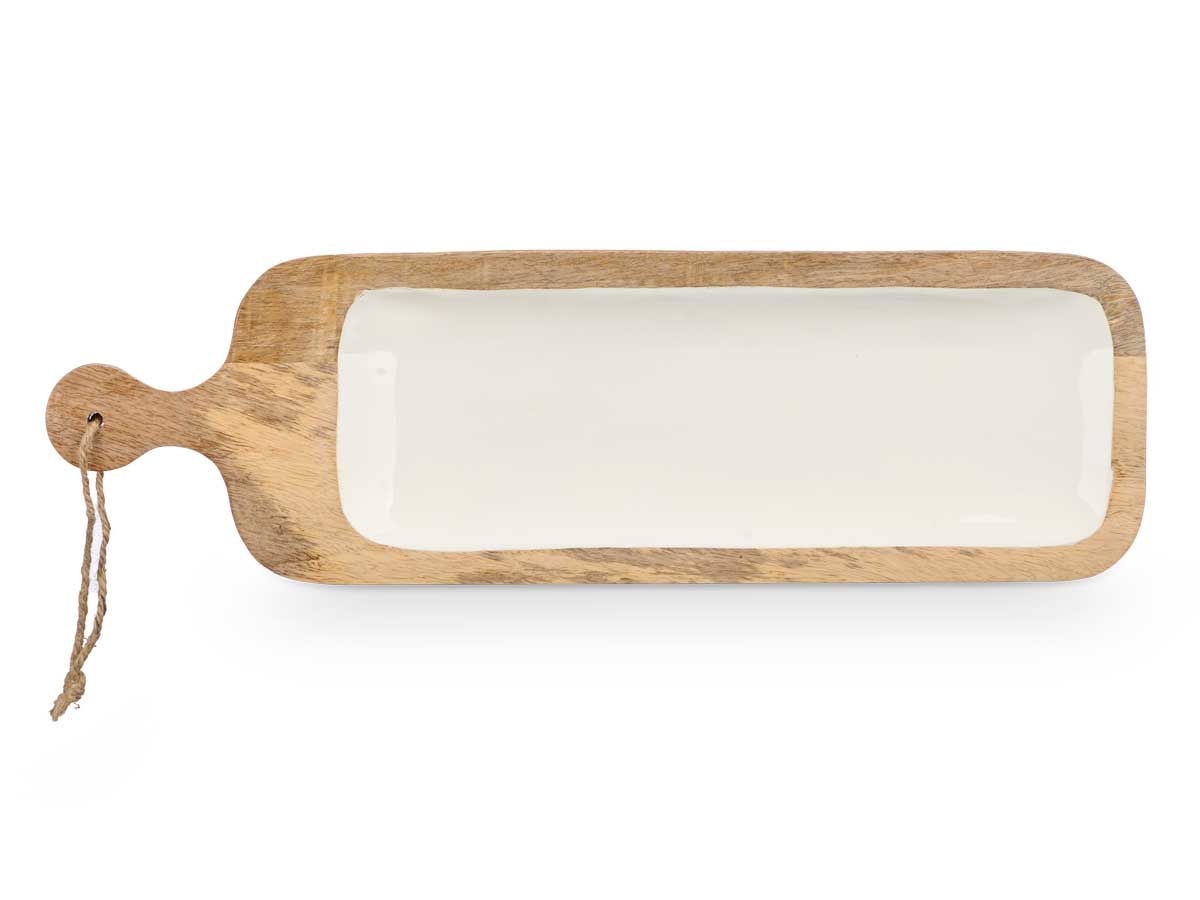 TÁBUA MADEIRA/BRANCO 14X50CM