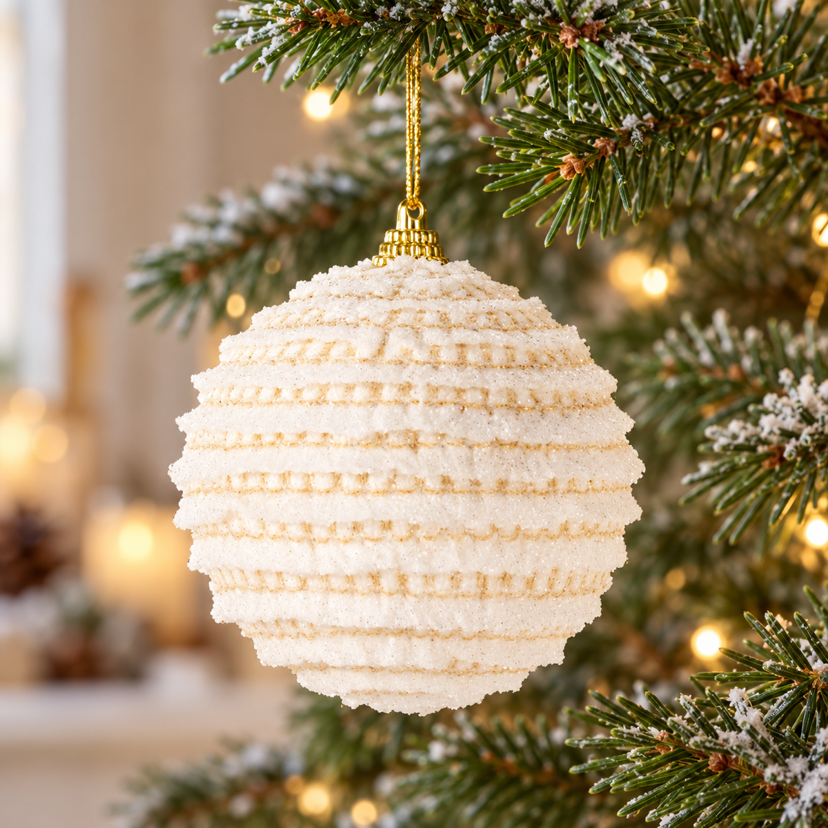 BOLA NATAL BRANCA 10Cm