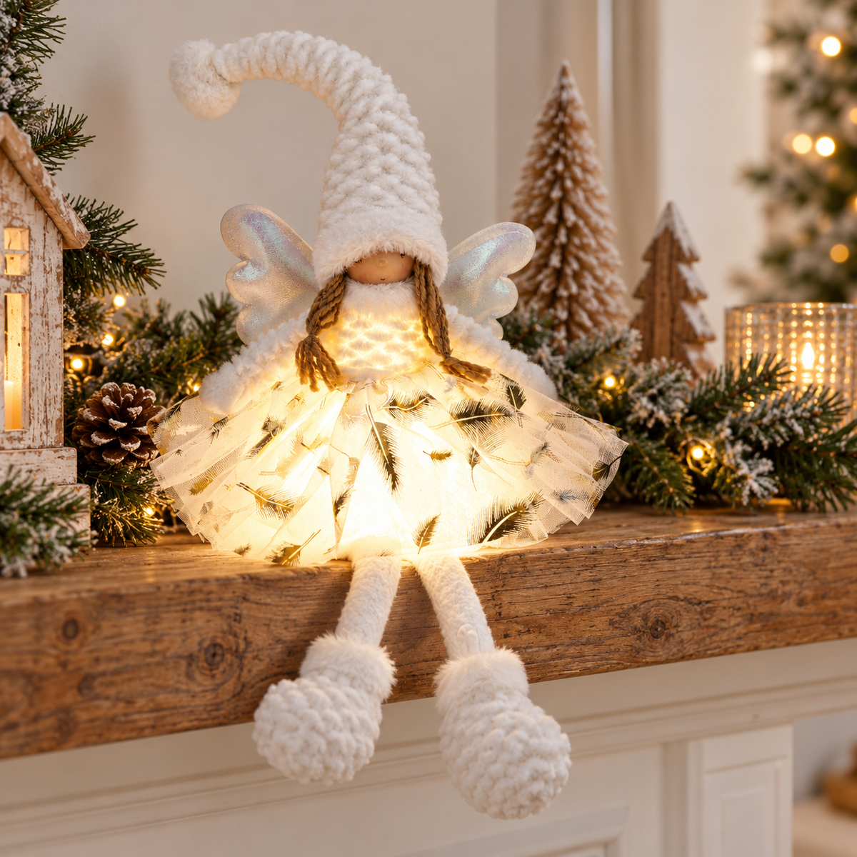 ANJO SENTADO C/ LED 60Cm