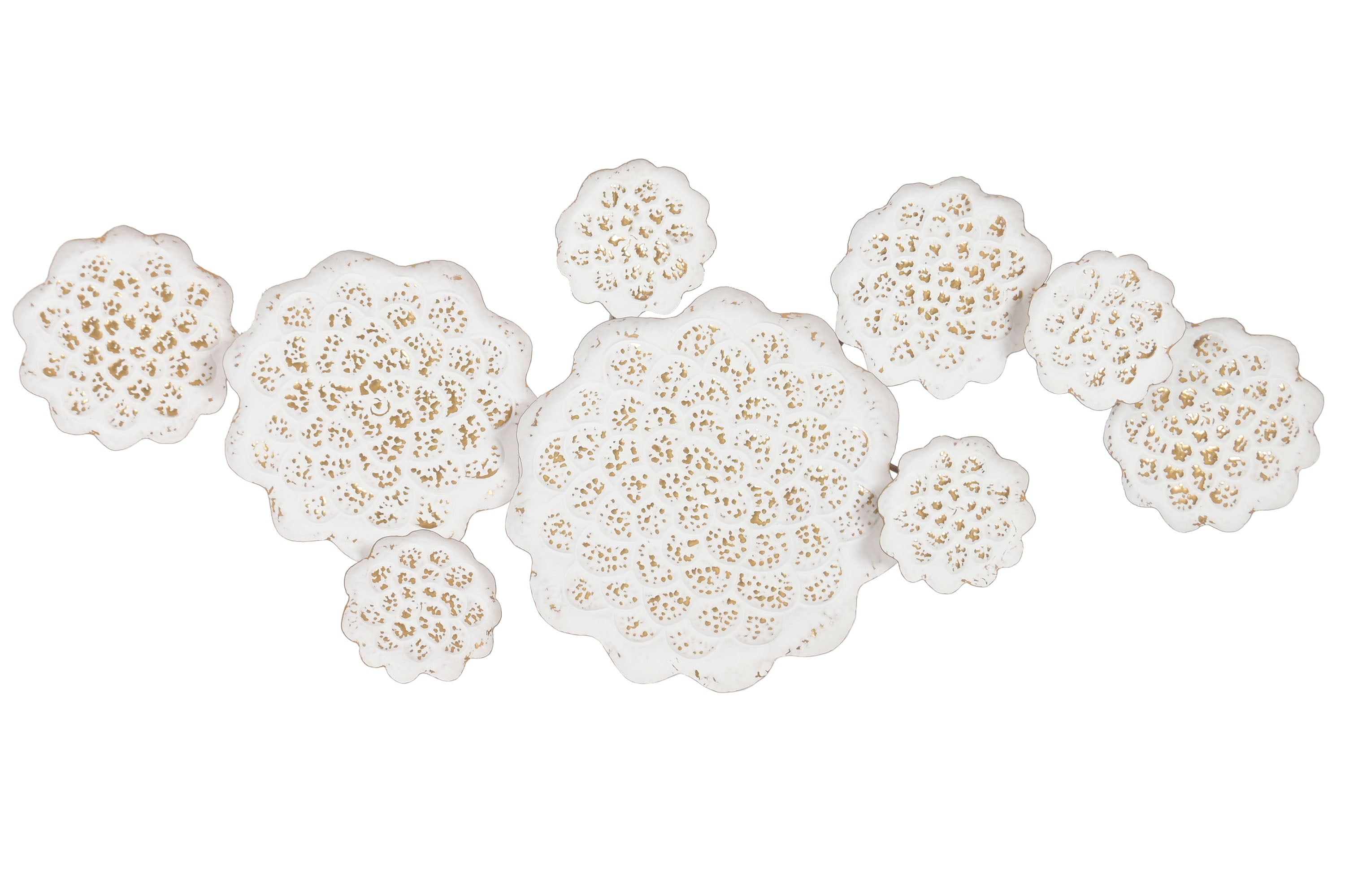 PEÇA METAL BRANCA/DOURADA 137X56,5Cm