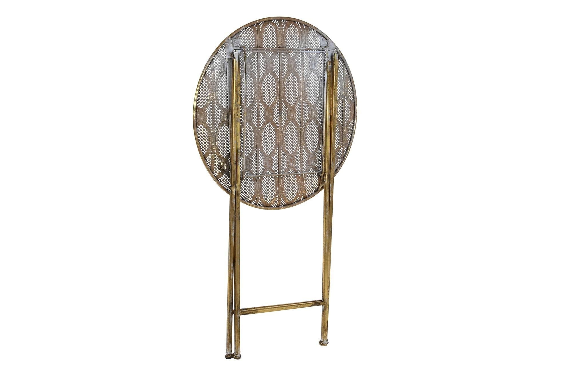 MESA AUXILIAR METAL DORADO 48X48X70.5CM